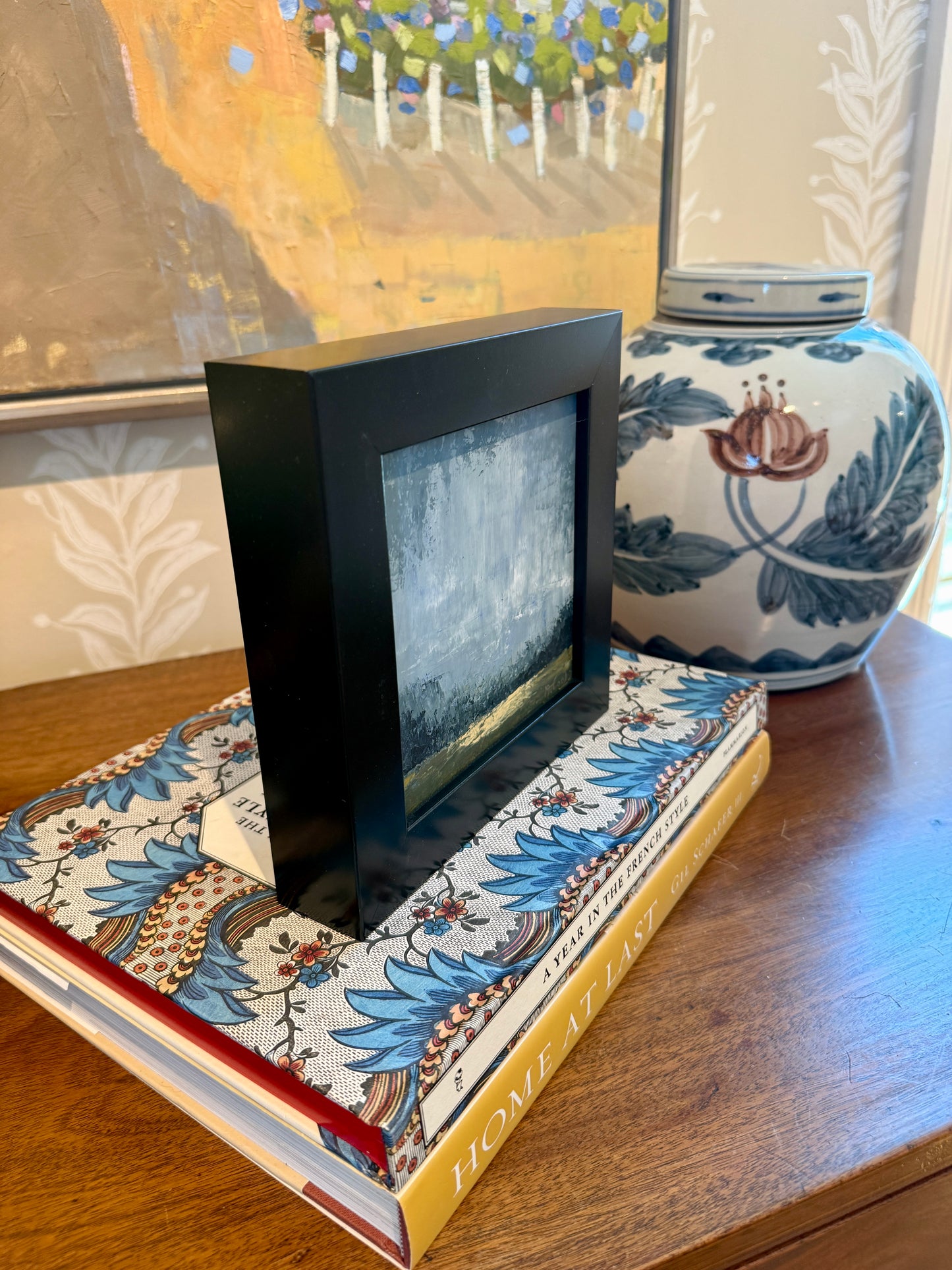 Karen McCool Abiah Taylor Farm West Chester, PA Oil and Wax Painting in Black Frame