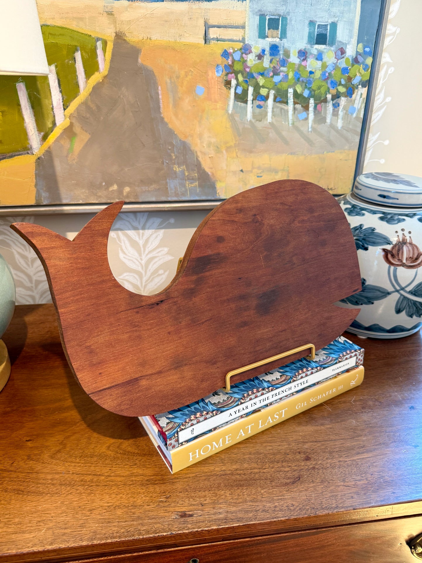 Vintage American Folk Art Wooden Carved Whale