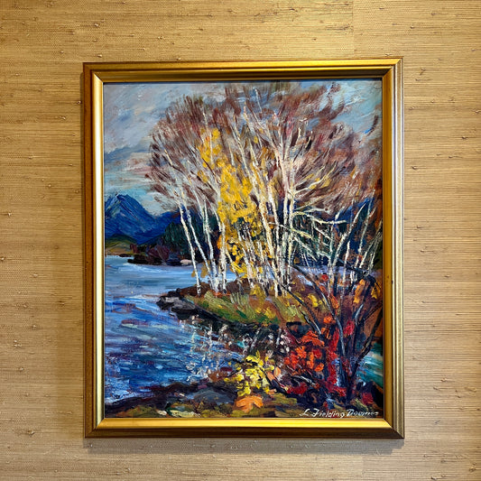 Lionel Fielding Downes (1900-1972) River Birch Landscape Oil Painting