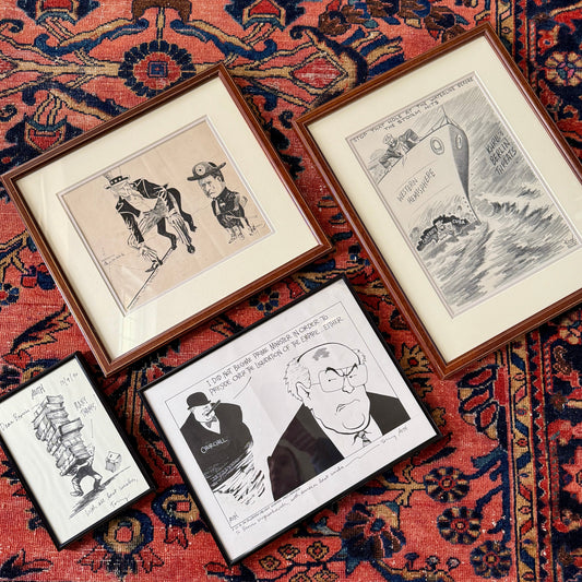Set of Four Original Political Cartoon Drawings by Tony Auth (Philadelphia Inquirer) and Jack Knox (Nashville Banner)
