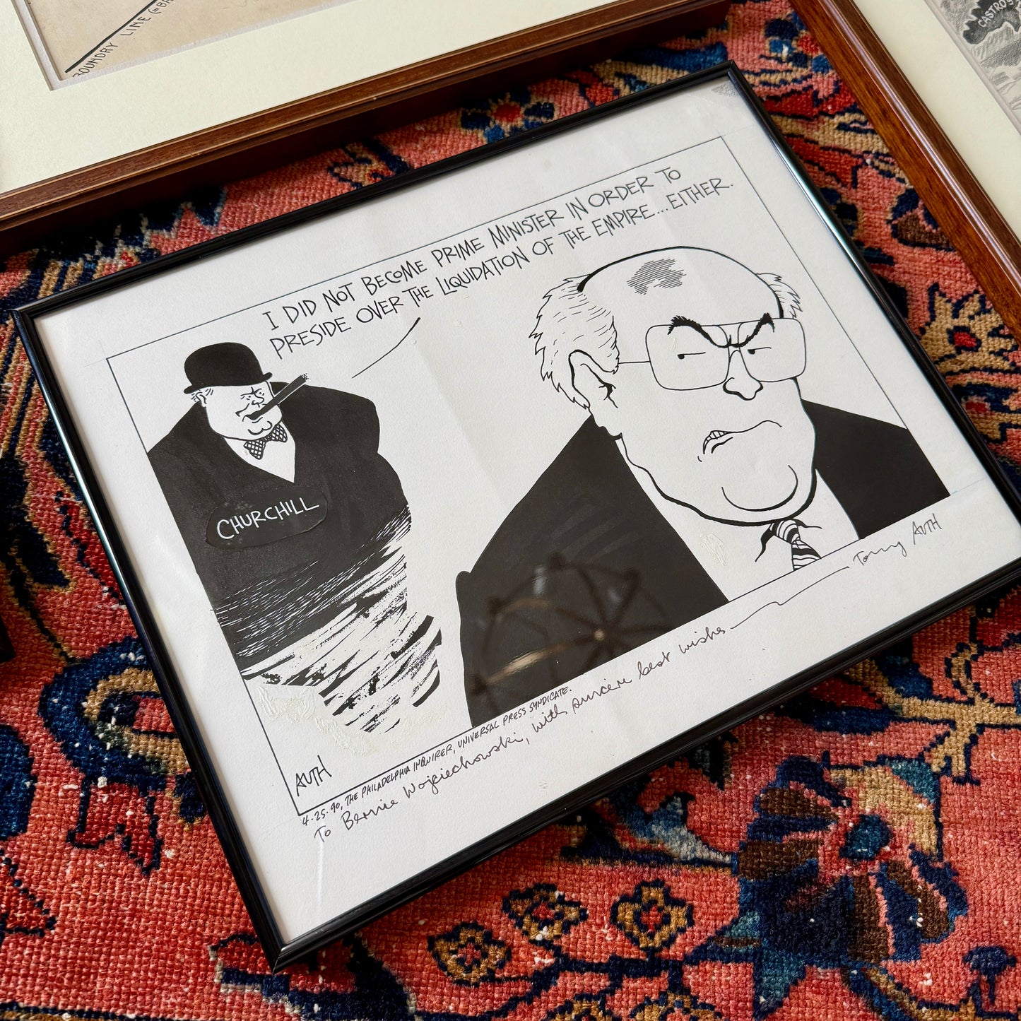 Set of Four Original Political Cartoon Drawings by Tony Auth (Philadelphia Inquirer) and Jack Knox (Nashville Banner)