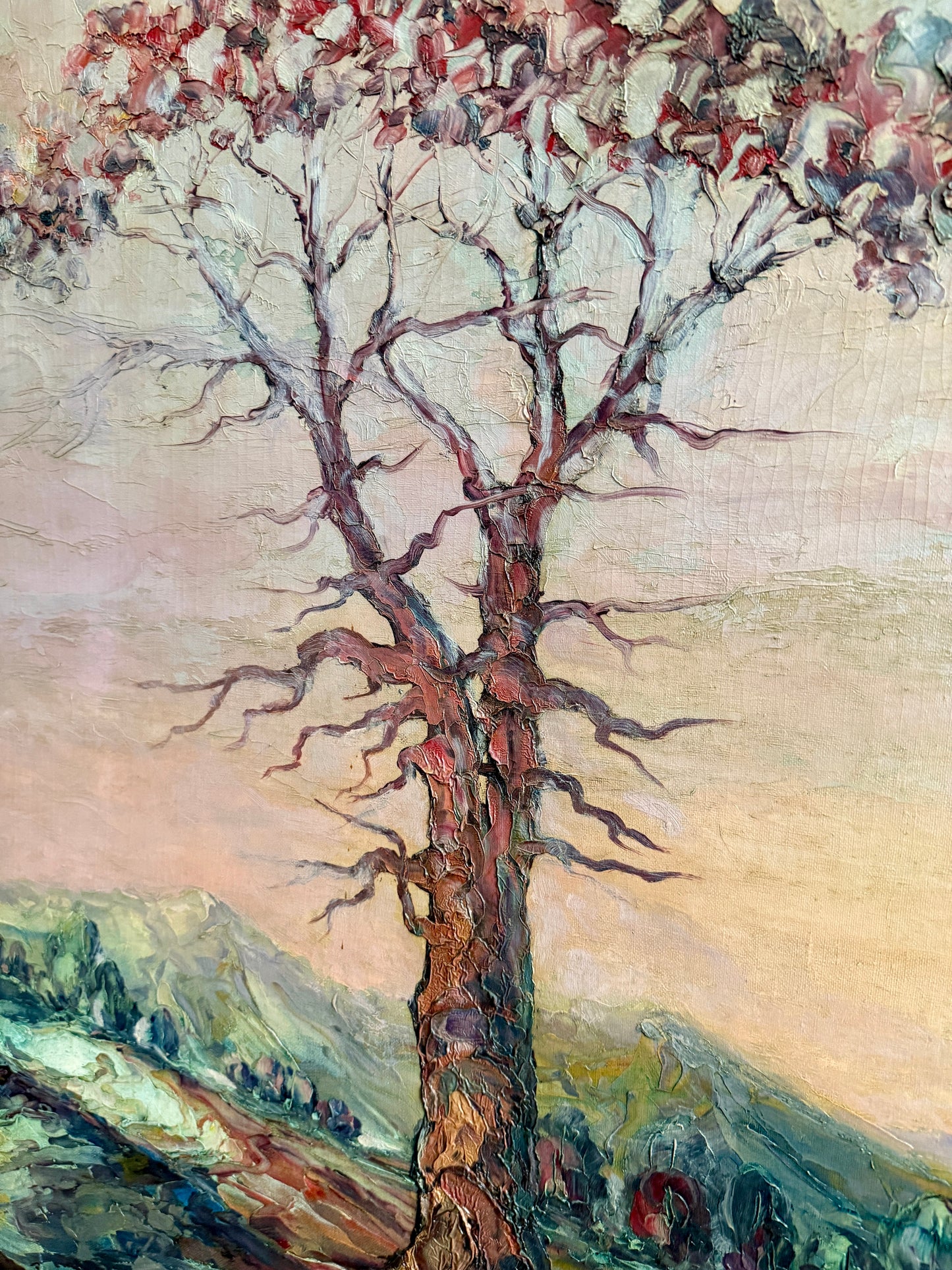 Leonid Gechtoff 1940 Twilight Blue Ridge Mountains, PA Landscape Oil Painting in Gold Frame