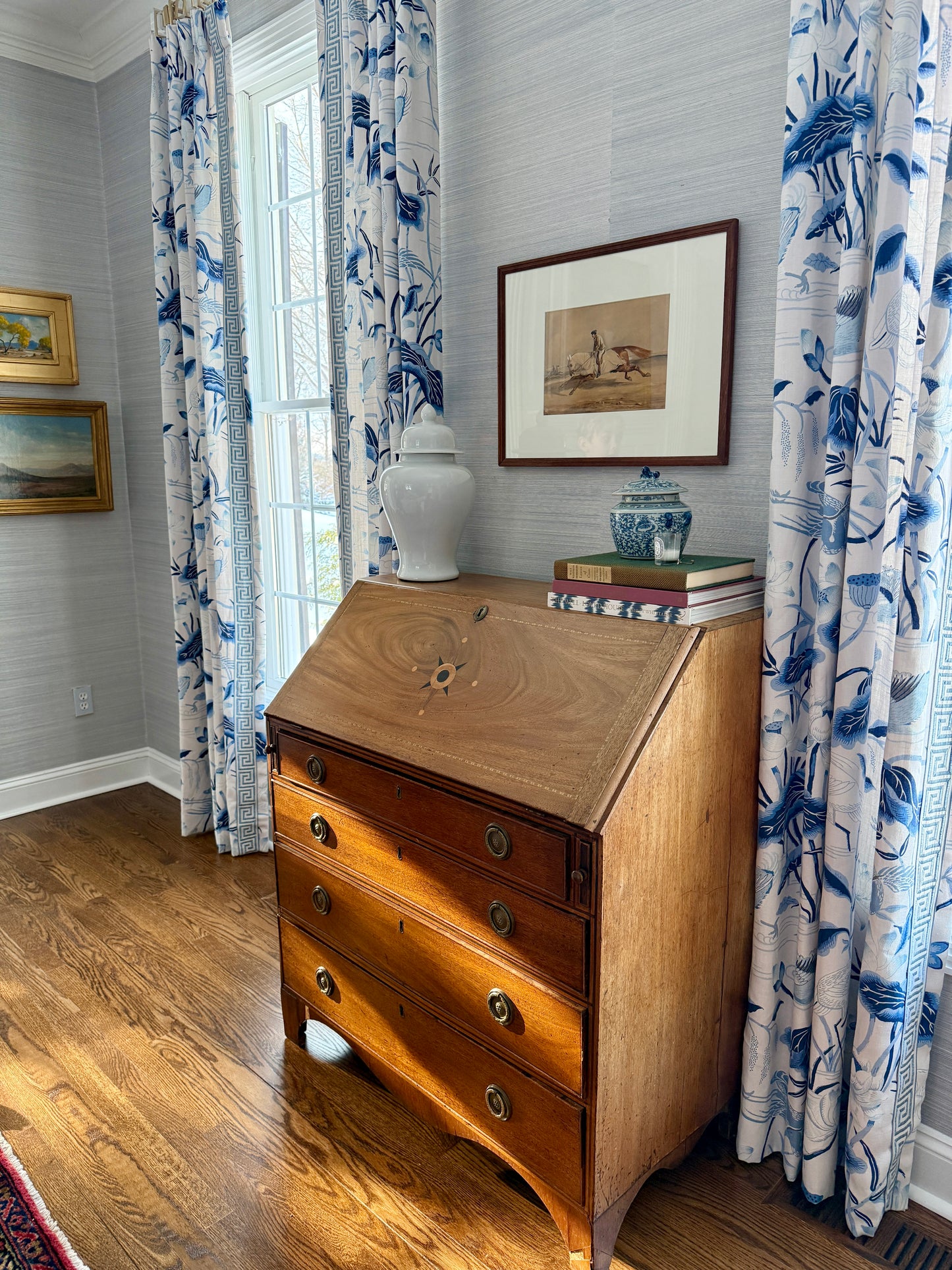 Edward Hull 19th Century Watercolor Jockey and Horse Portrait Painting in Wood Frame