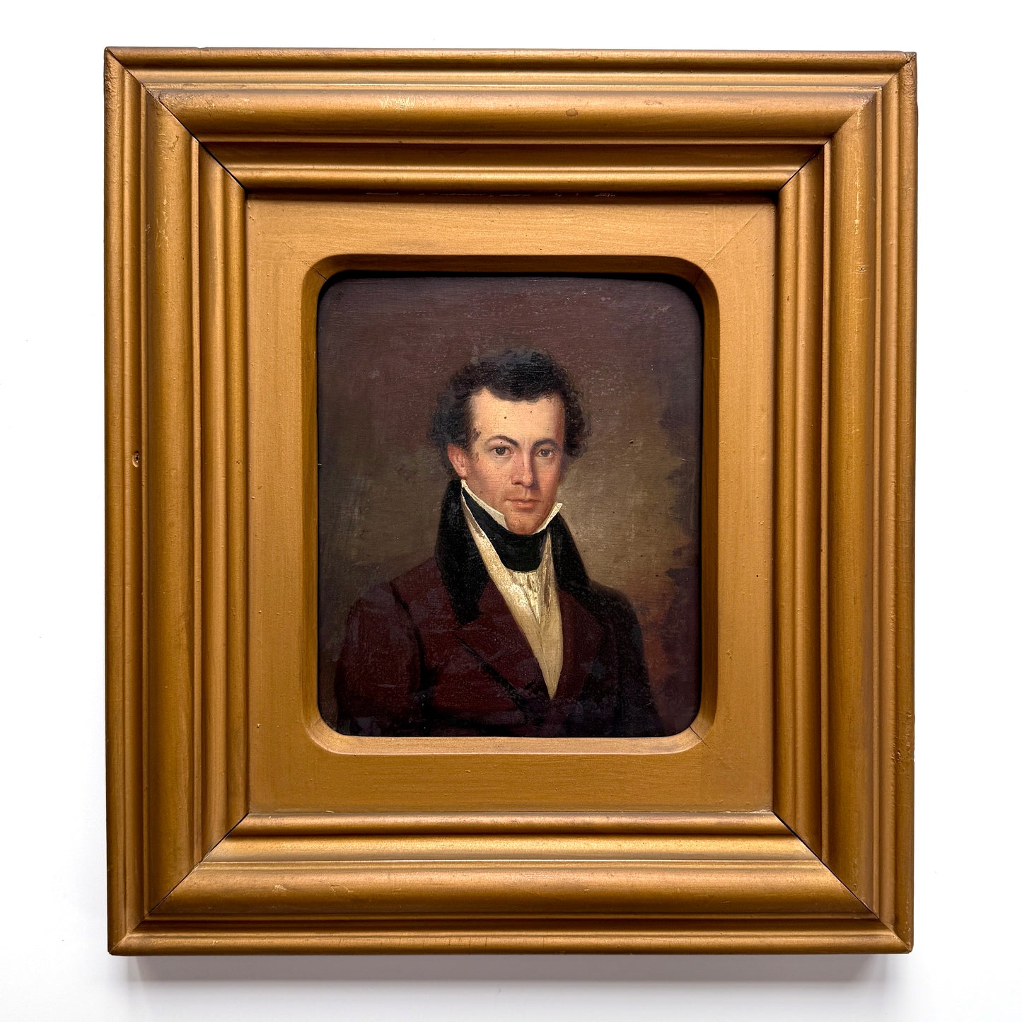 19th C. Portrait of a Philadelphia Gentleman Robert Charlton Kid Oil Painting in Gold Frame