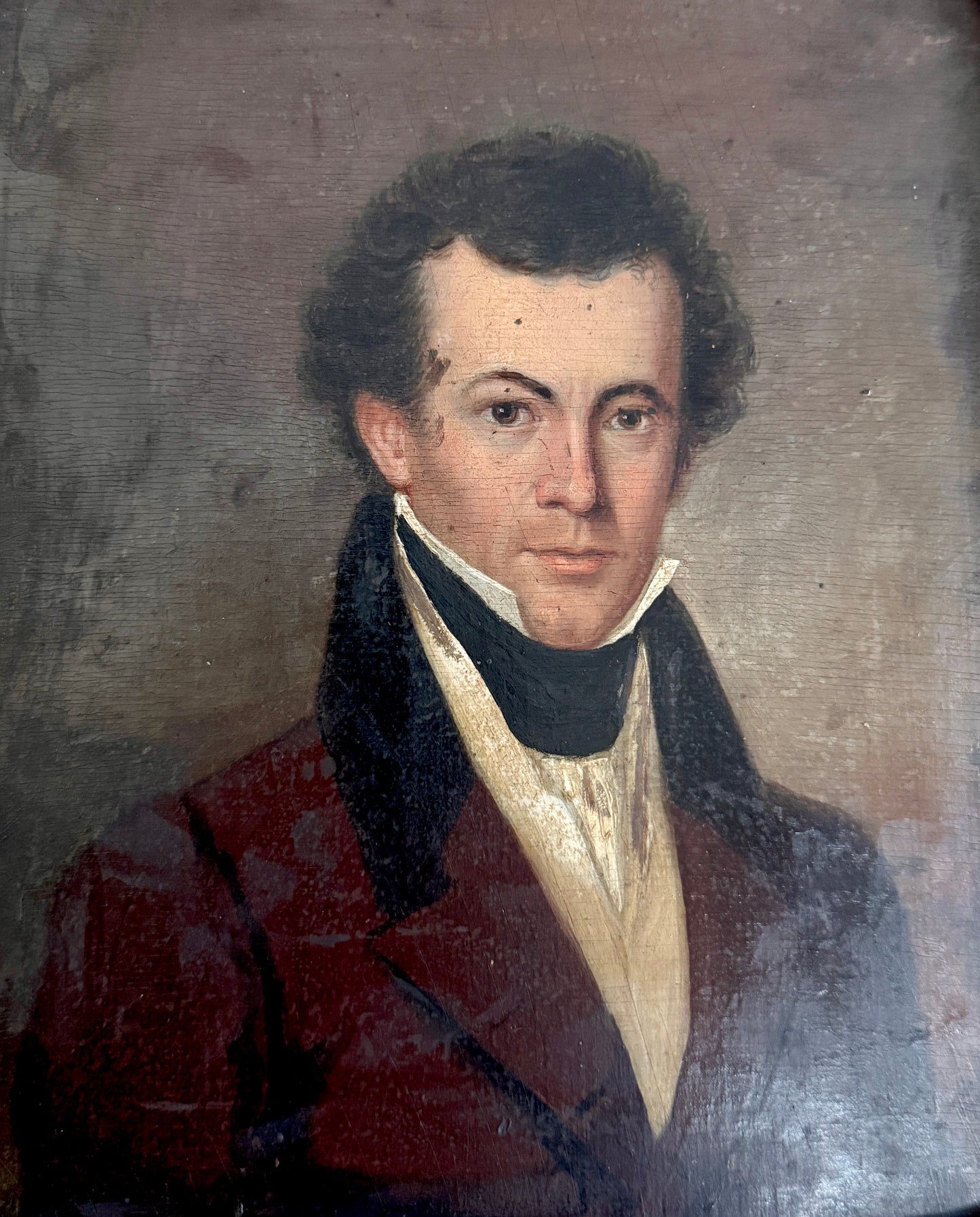 19th C. Portrait of a Philadelphia Gentleman Robert Charlton Kid Oil Painting in Gold Frame