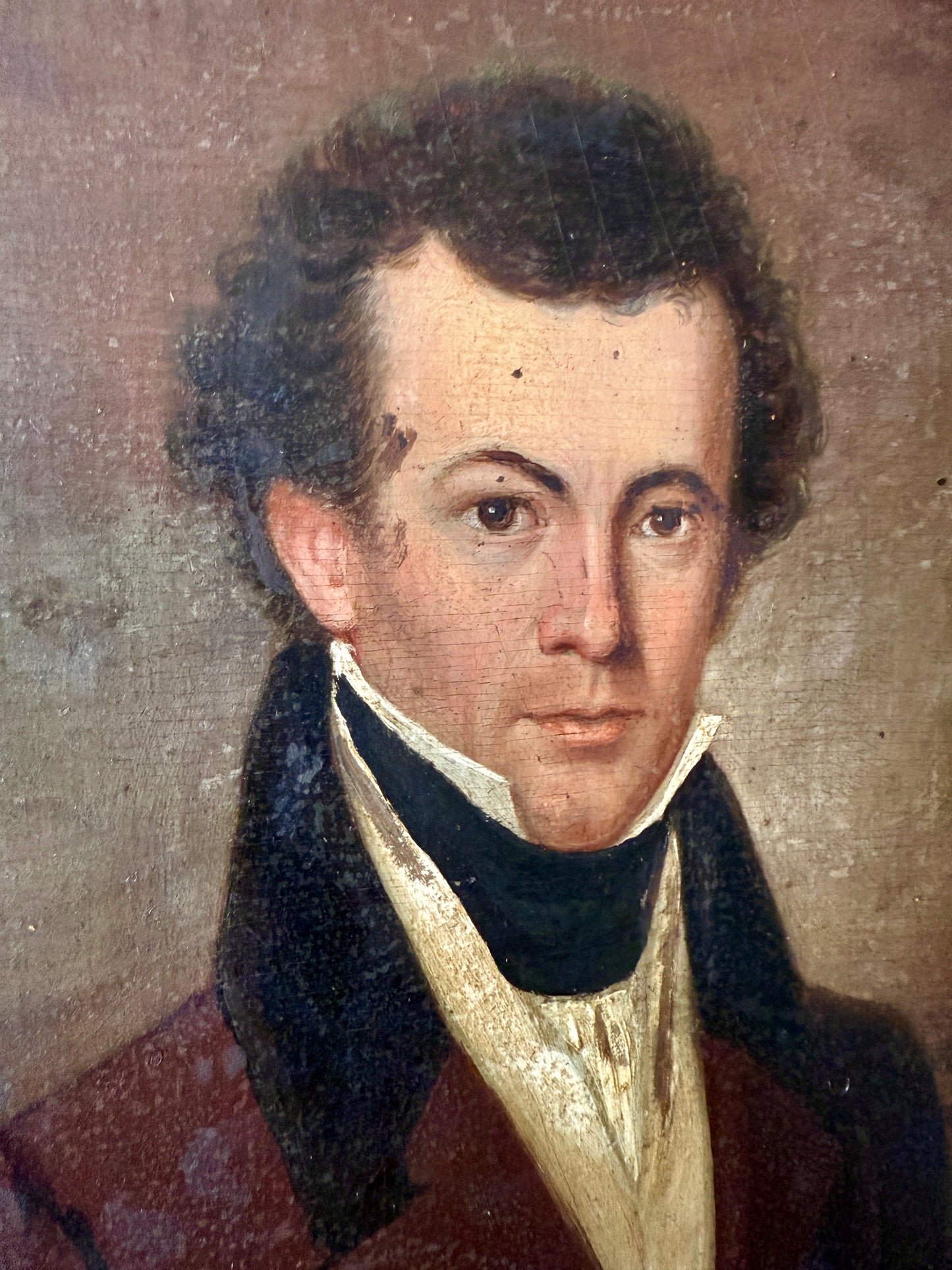 19th C. Portrait of a Philadelphia Gentleman Robert Charlton Kid Oil Painting in Gold Frame