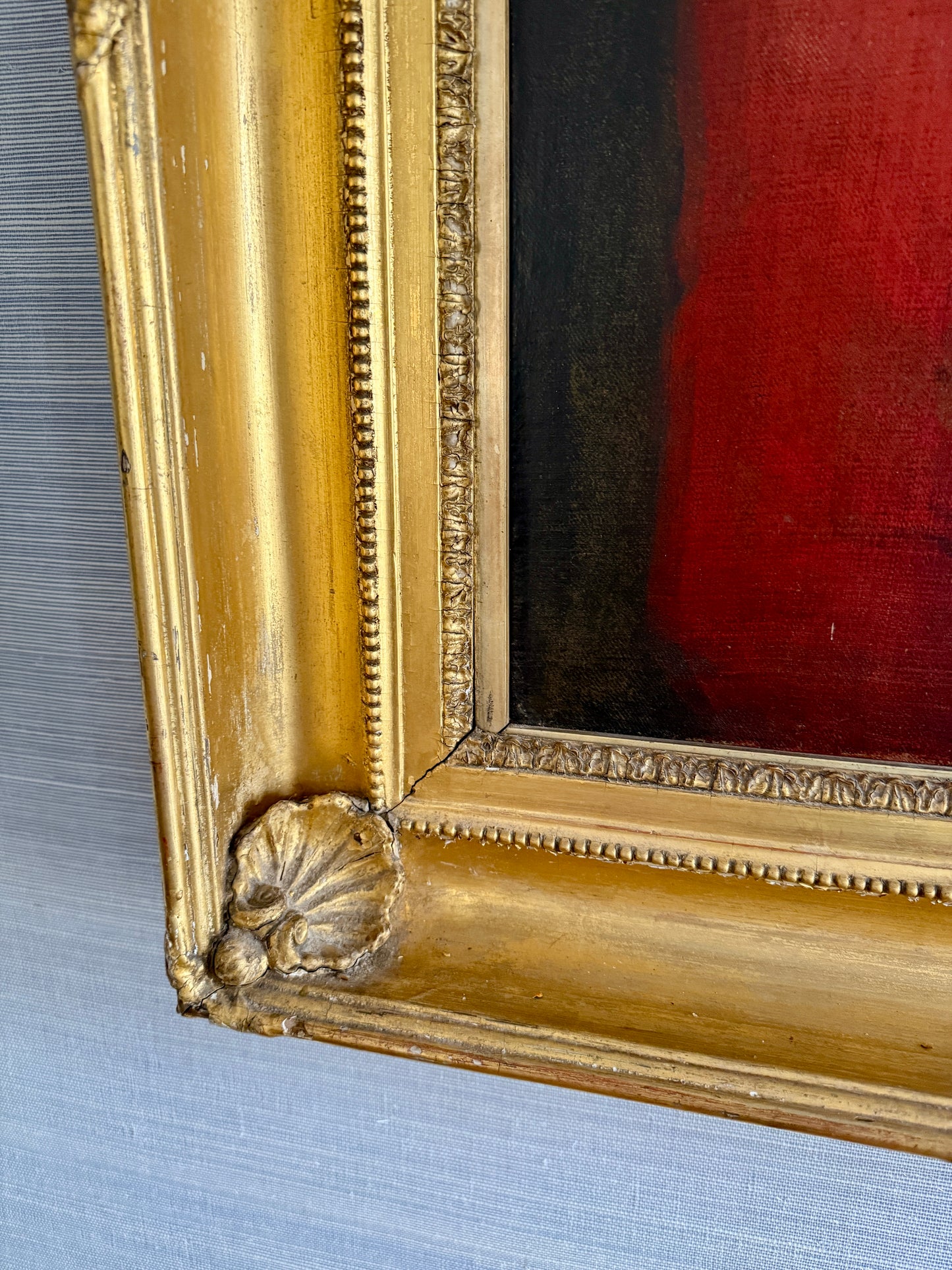 Early 19th Century Portrait of a British Officer Oil Painting in Georgian Giltwood Frame