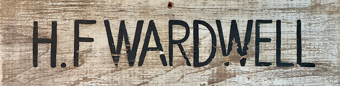 Early-Mid 20th Century New England House Quarterboard "H. F Wardell" Hand Carved Wood Sign