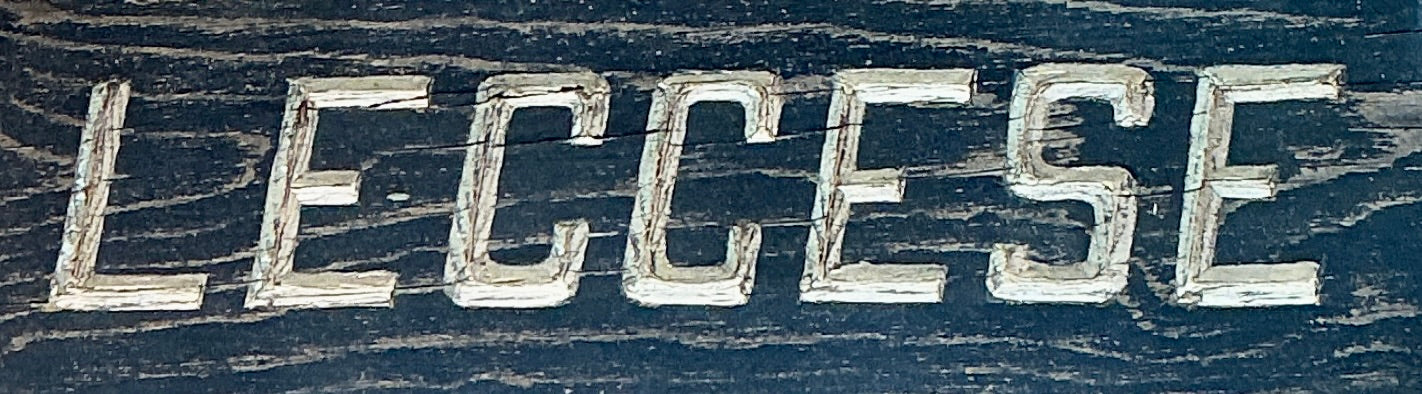 Vintage New England House Quarterboard "Leccese" Hand Carved Wood Sign