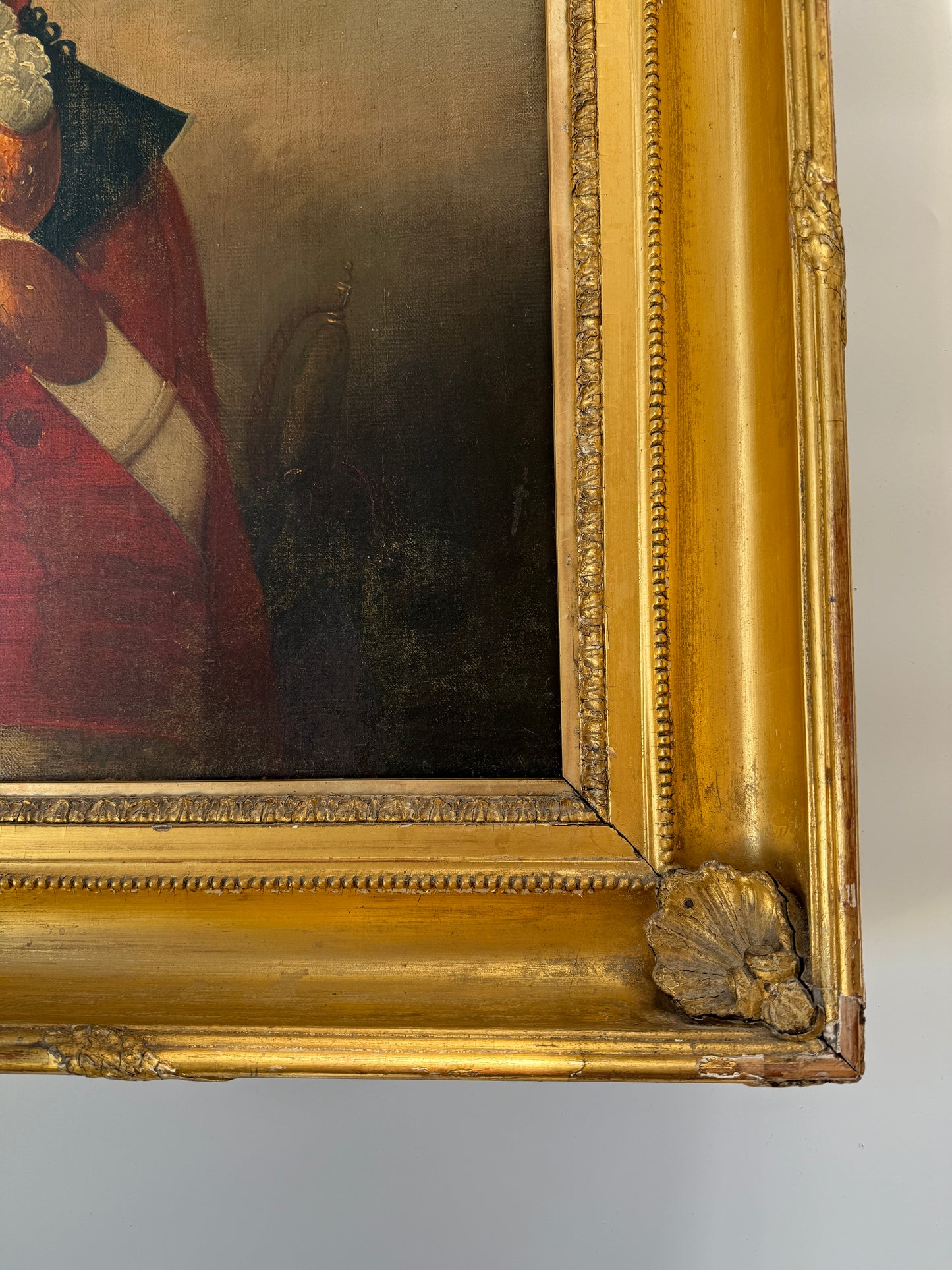 Early 19th Century Portrait of a British Officer Oil Painting in Georgian Giltwood Frame