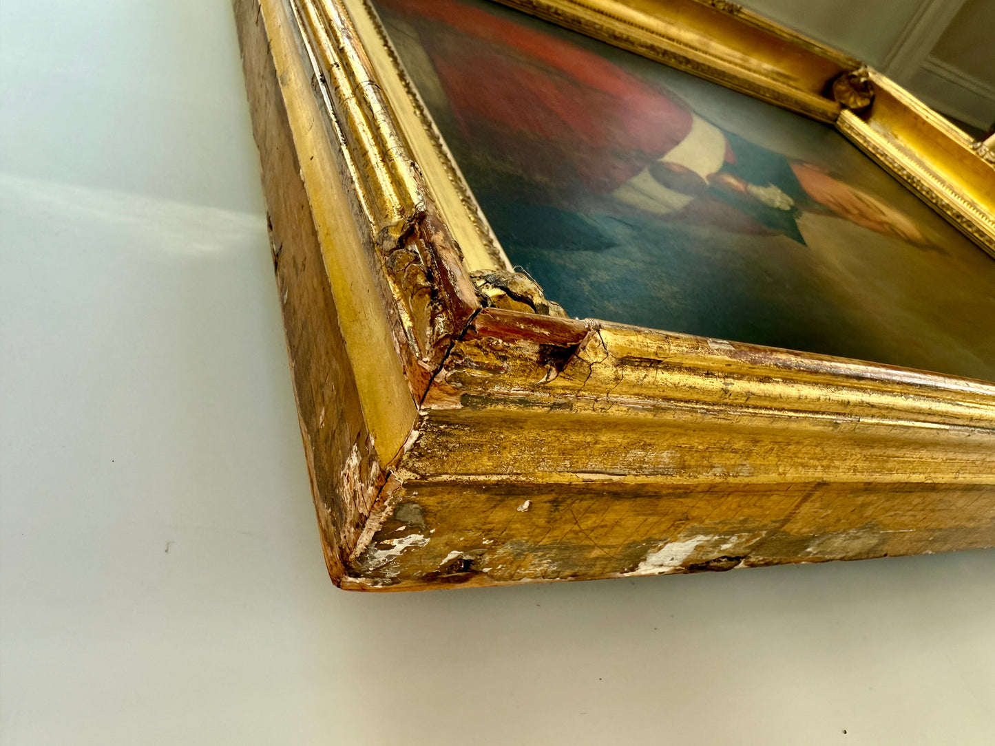 Early 19th Century Portrait of a British Officer Oil Painting in Georgian Giltwood Frame