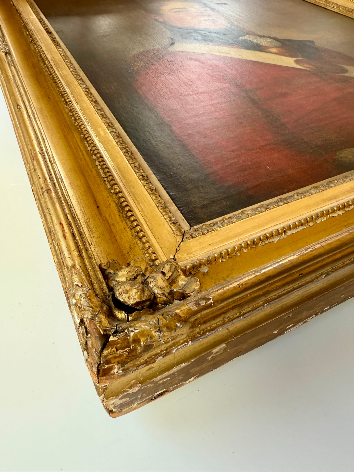 Early 19th Century Portrait of a British Officer Oil Painting in Georgian Giltwood Frame