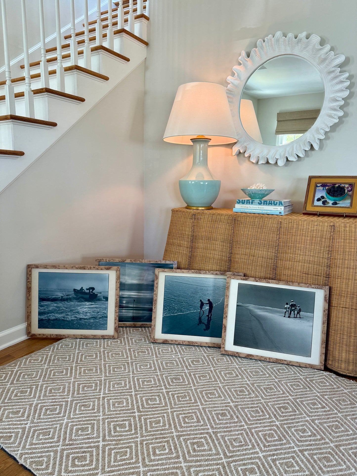 R.R. LaPelle On Your Mark Father and Sons Original Silver Gelatin Coastal Photograph in Burlwood Frame