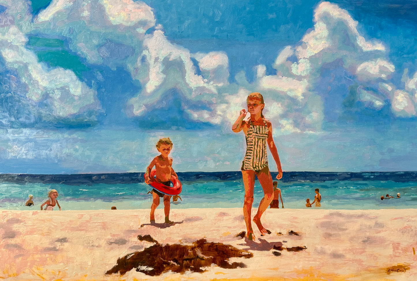Karen McCool The Boss and Her Minion Oil Painting on Panel