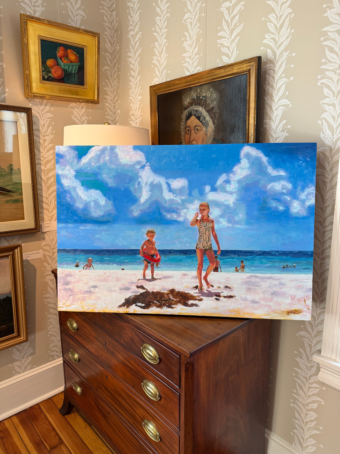 Karen McCool The Boss and Her Minion Oil Painting on Panel