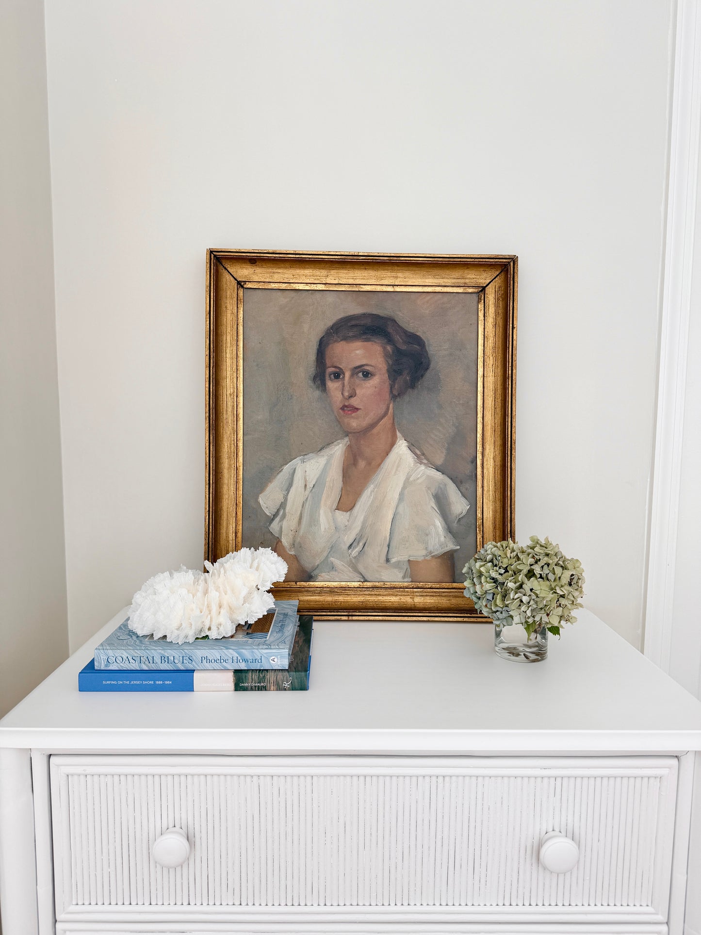 Early 20th Century Portrait of a Young Lady in Antique Gold Frame
