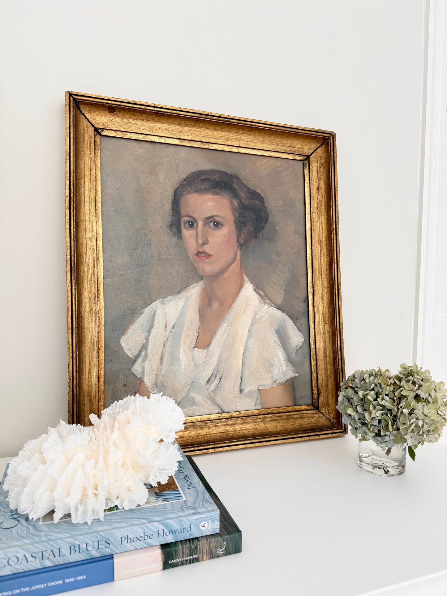 Early 20th Century Portrait of a Young Lady in Antique Gold Frame