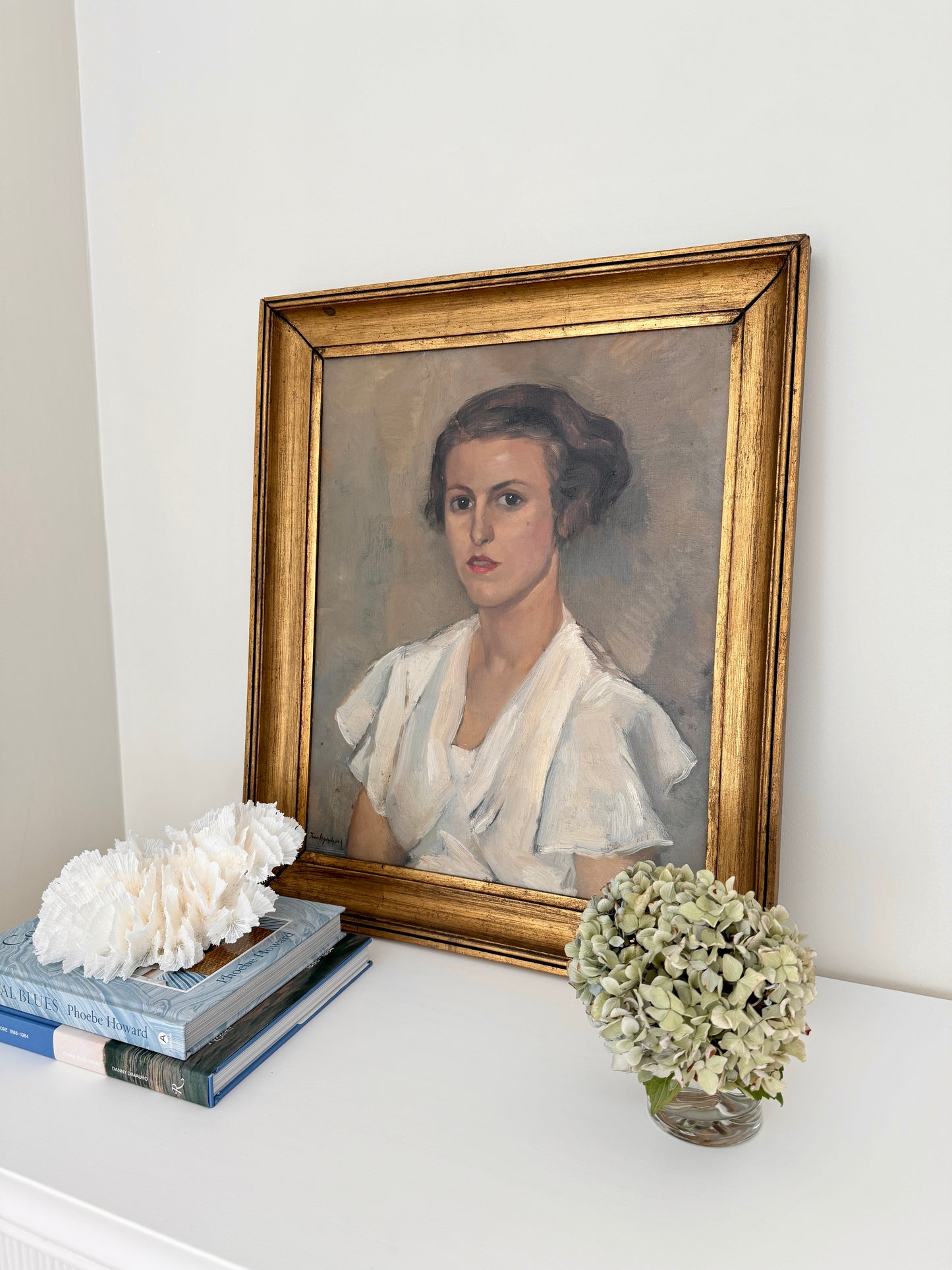 Early 20th Century Portrait of a Young Lady in Antique Gold Frame