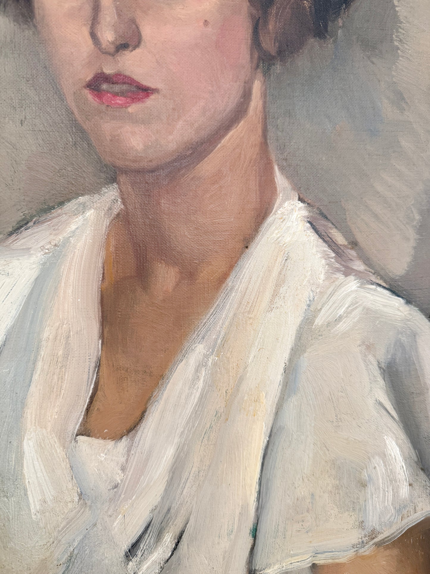 Early 20th Century Portrait of a Young Lady in Antique Gold Frame