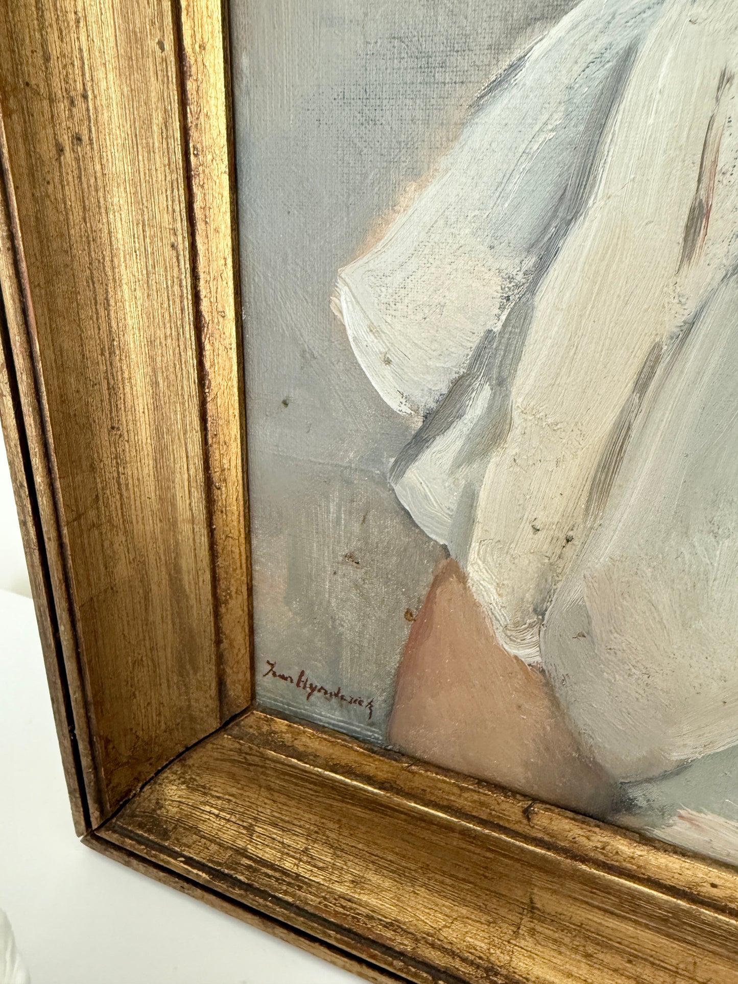 Early 20th Century Portrait of a Young Lady in Antique Gold Frame