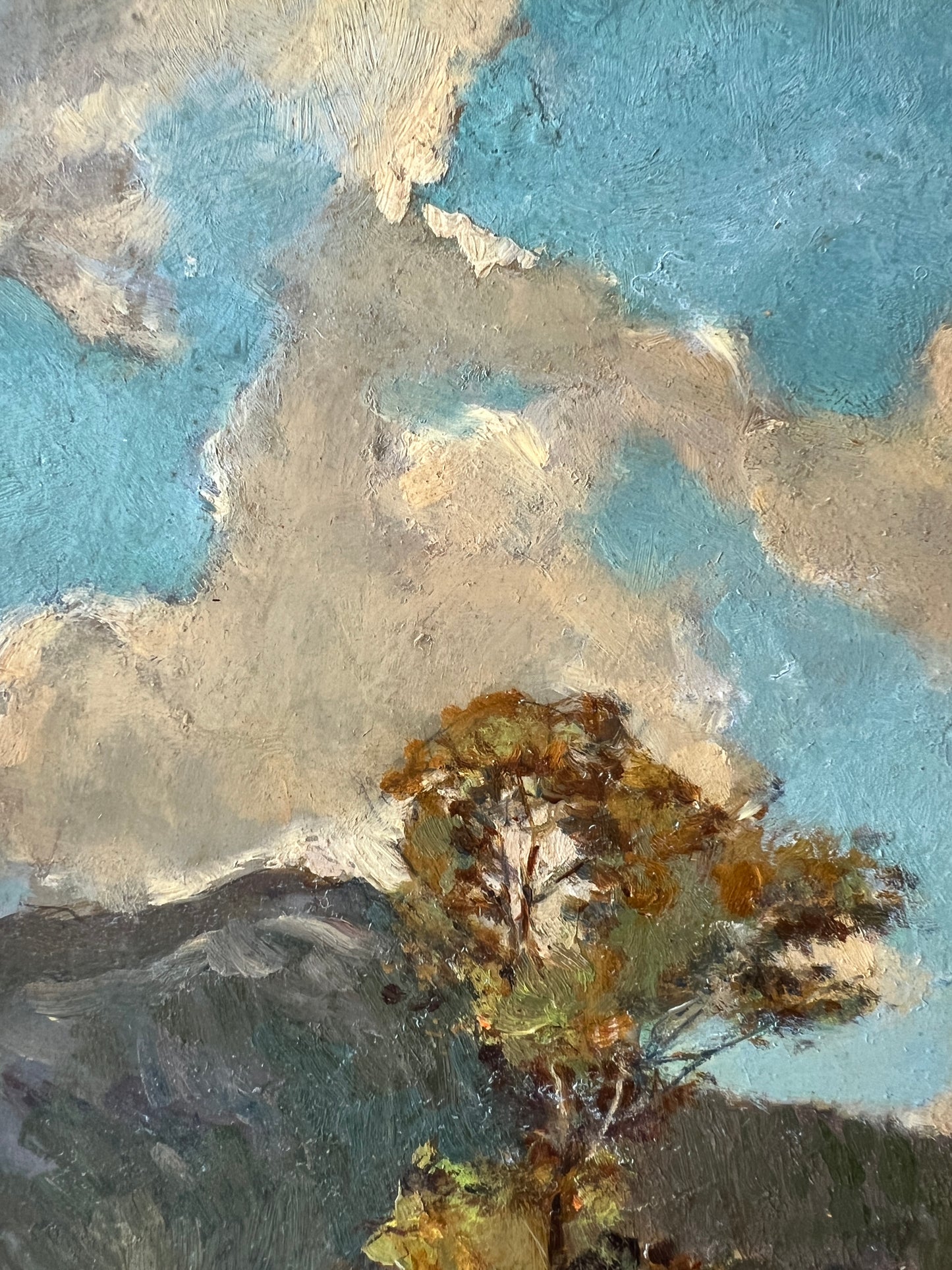 Jack Cross Oil Painting Afternoon on the Sheep Farm Landscape in Wood and Gilt Frame