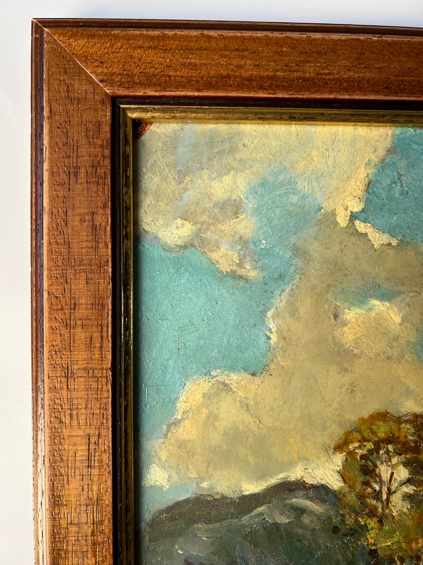 Jack Cross Oil Painting Afternoon on the Sheep Farm Landscape in Wood and Gilt Frame