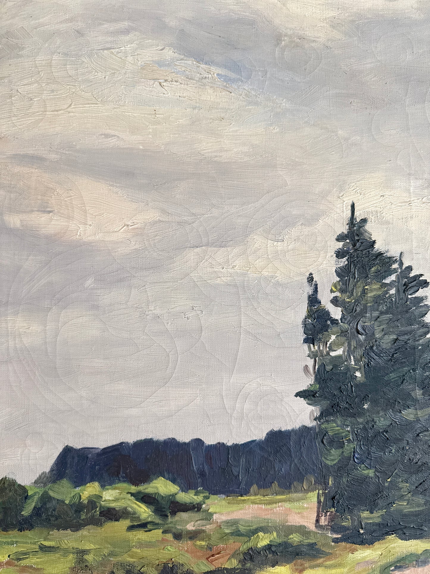 Lucy Fabry Early 20th Century Impressionist Forest Landscape in Ornate Gold Frame