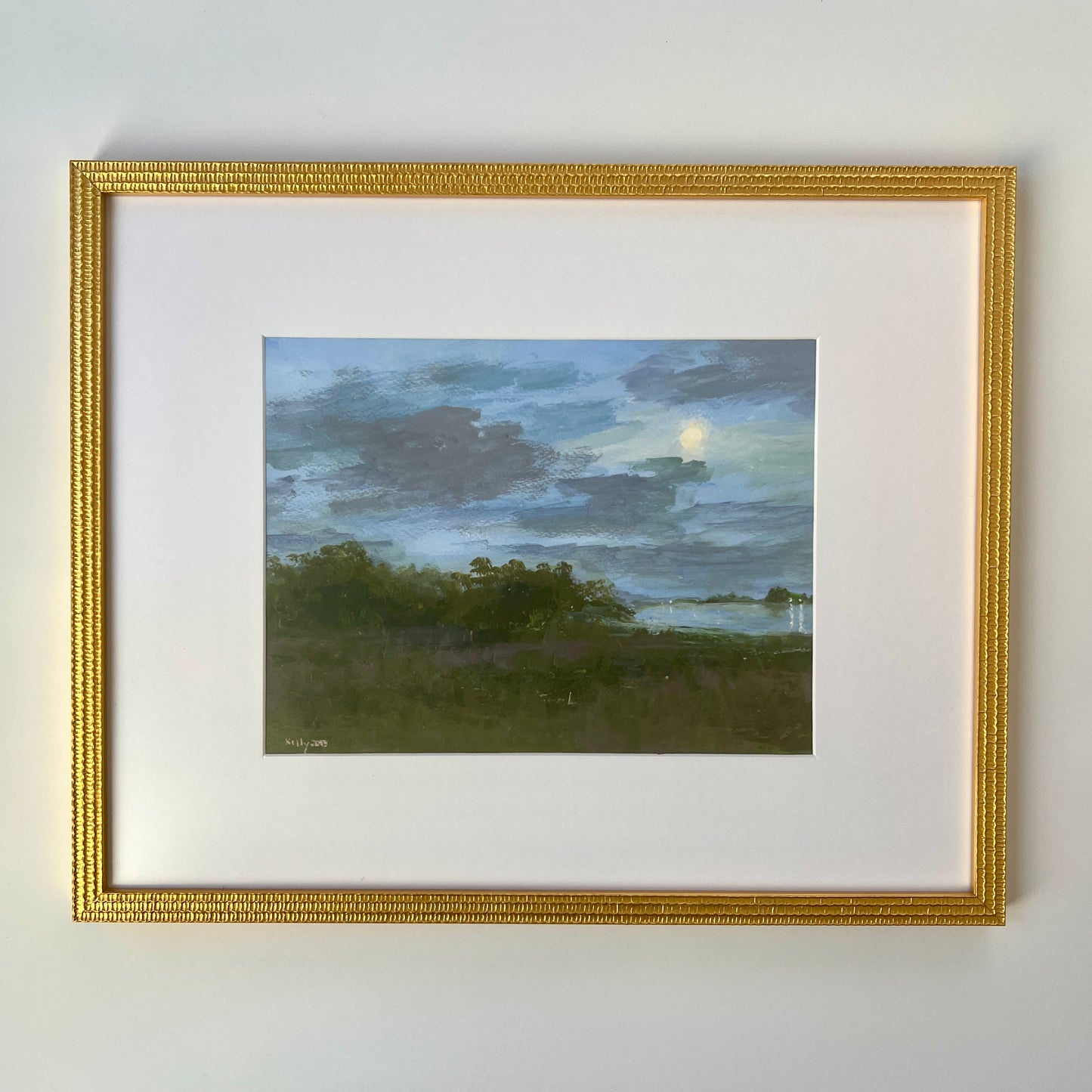 Terence Kelly Moonlit Seaside Landscape Impressionist Painting