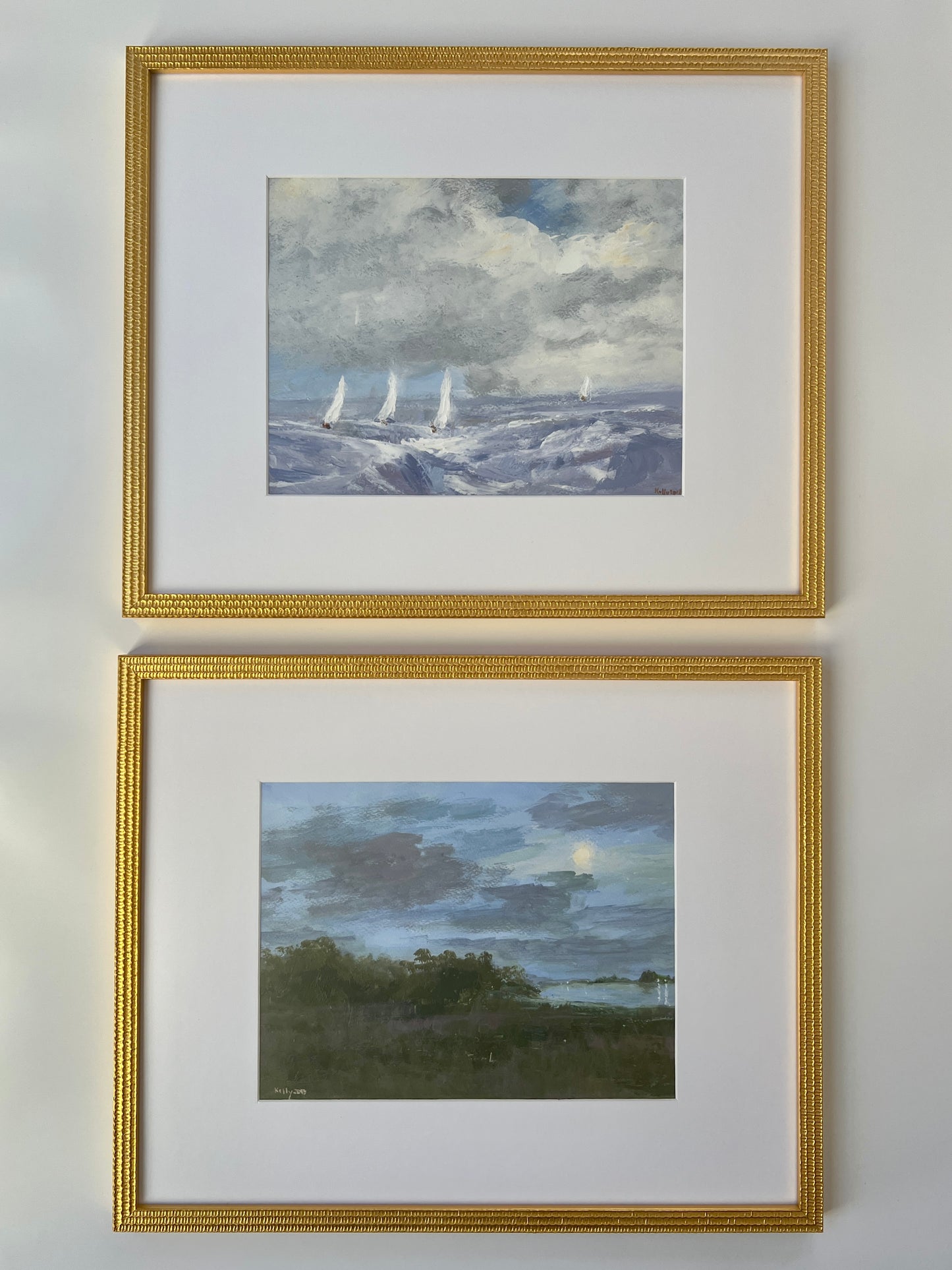Terence Kelly Moonlit Seaside Landscape Impressionist Painting