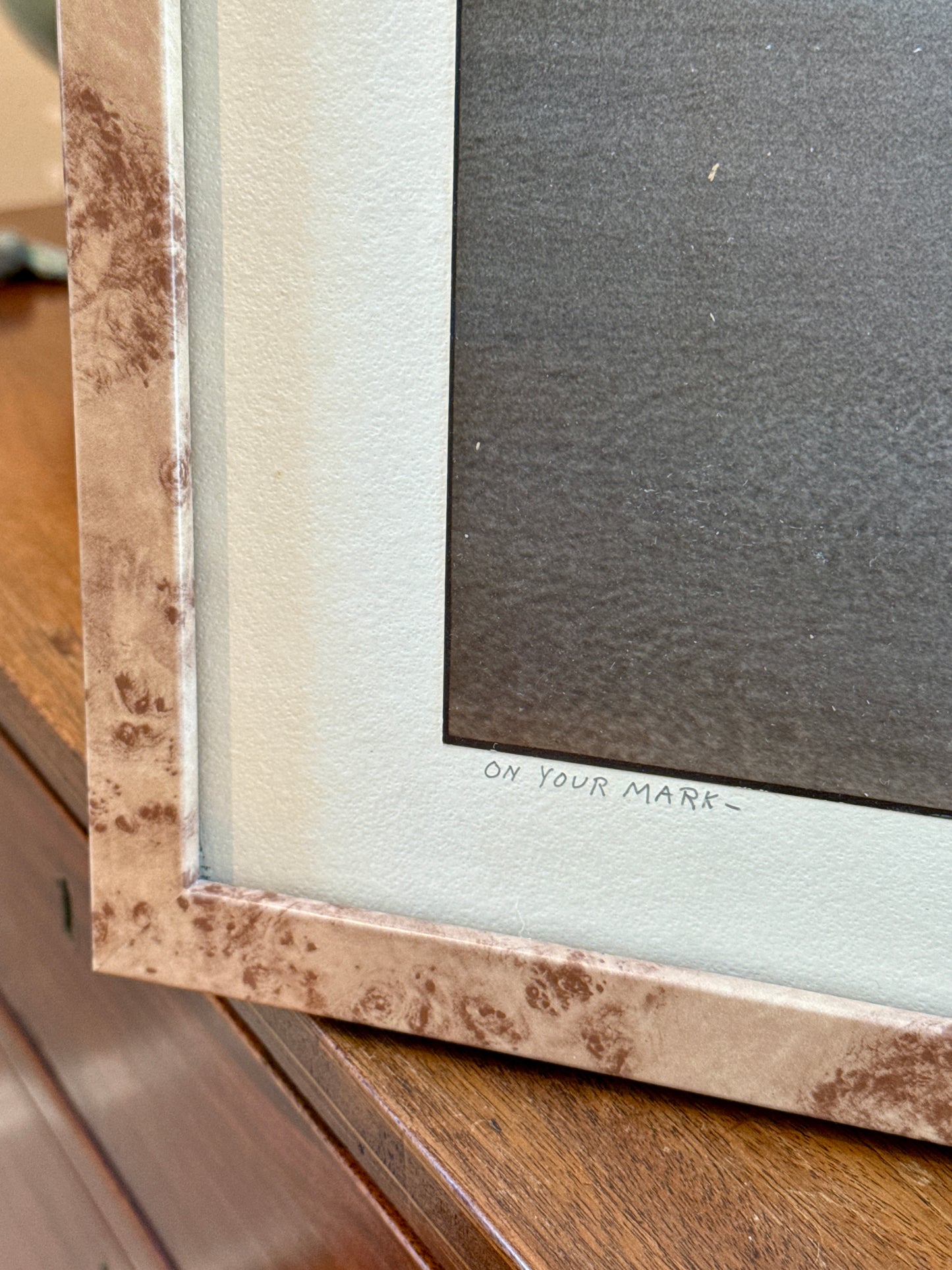 R.R. LaPelle On Your Mark Father and Sons Original Silver Gelatin Coastal Photograph in Burlwood Frame