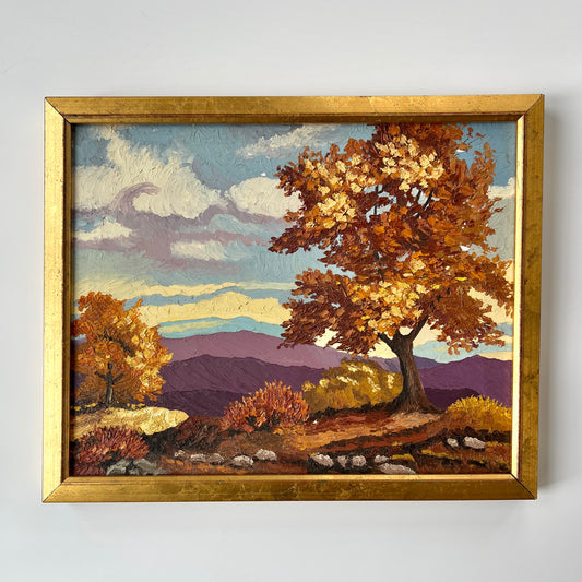 Colorful Impasto Mountain Landscape Oil Painting