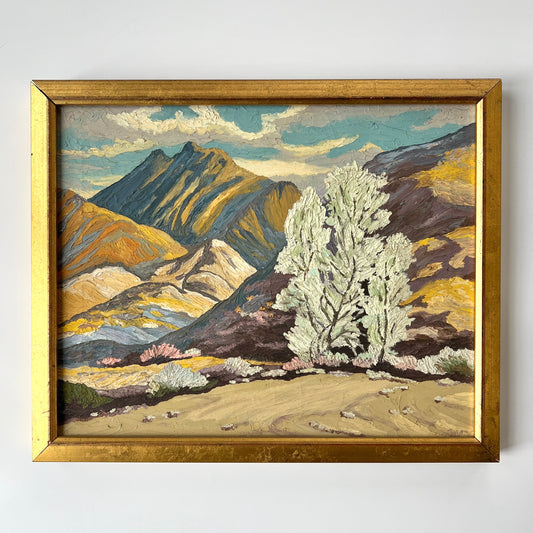 Colorful Impasto Mountain Hillside Landscape Oil Painting