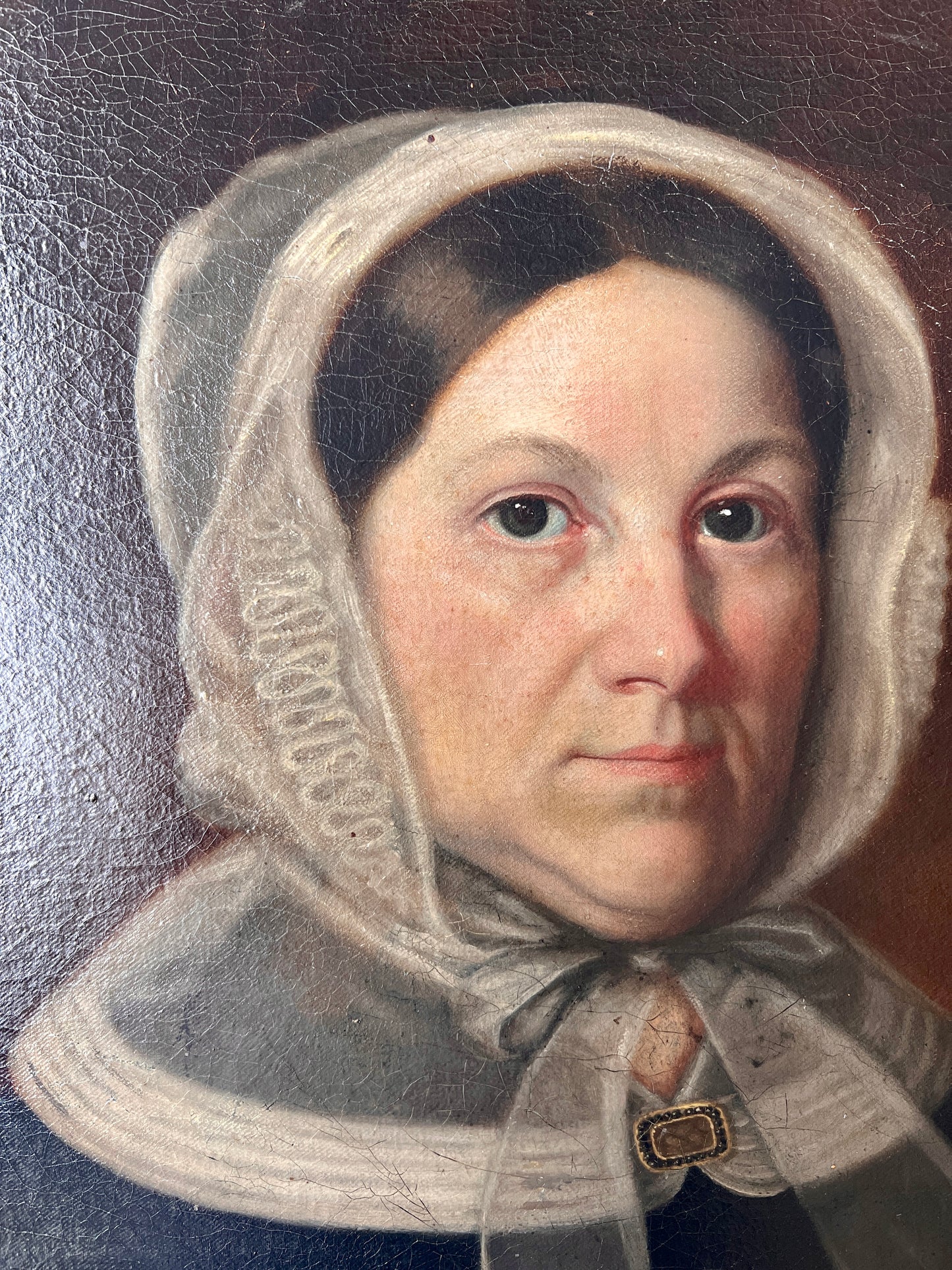 19th Century American Oil on Canvas Lady's Portrait in Gold Frame