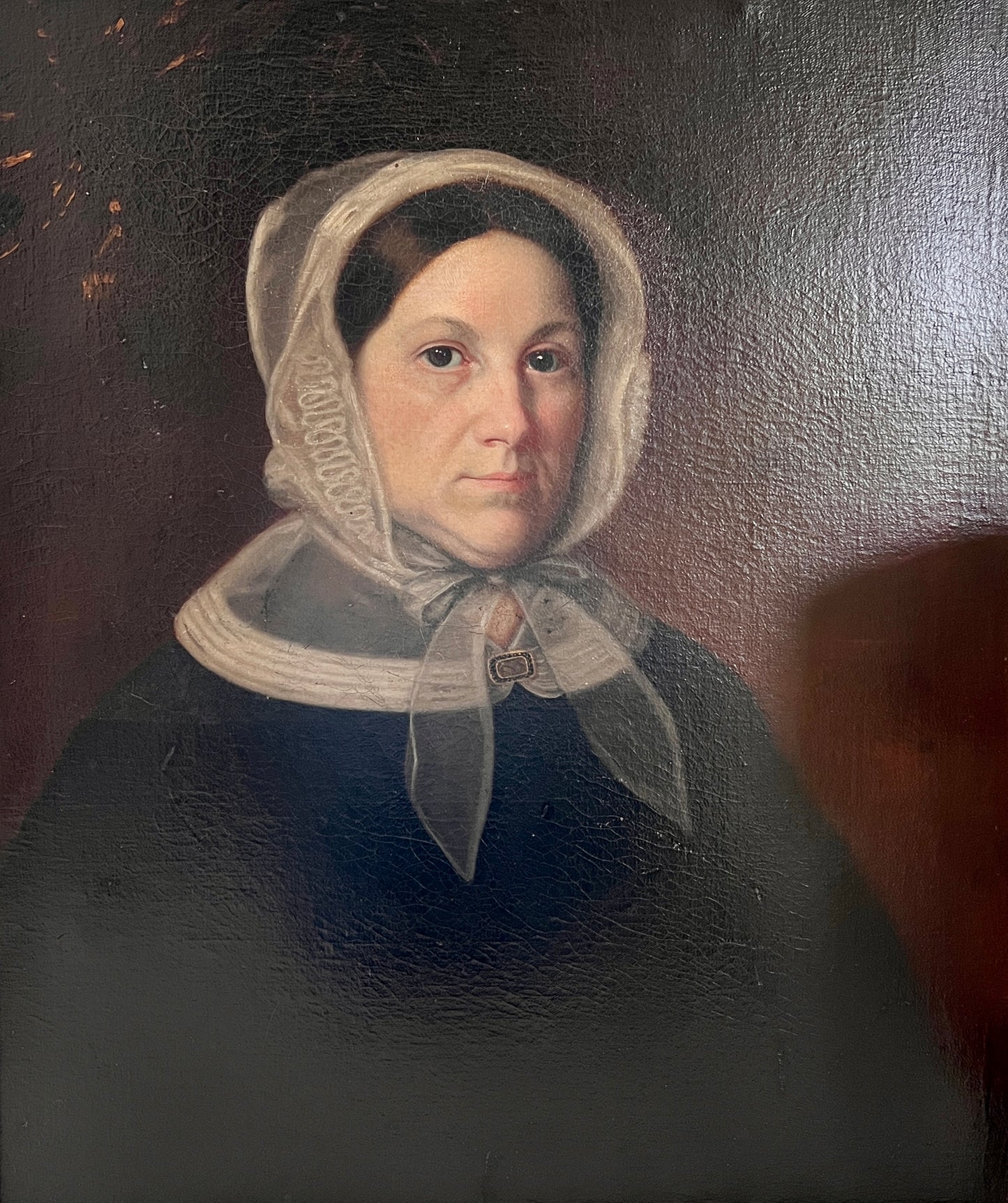 19th Century American Oil on Canvas Lady's Portrait in Gold Frame