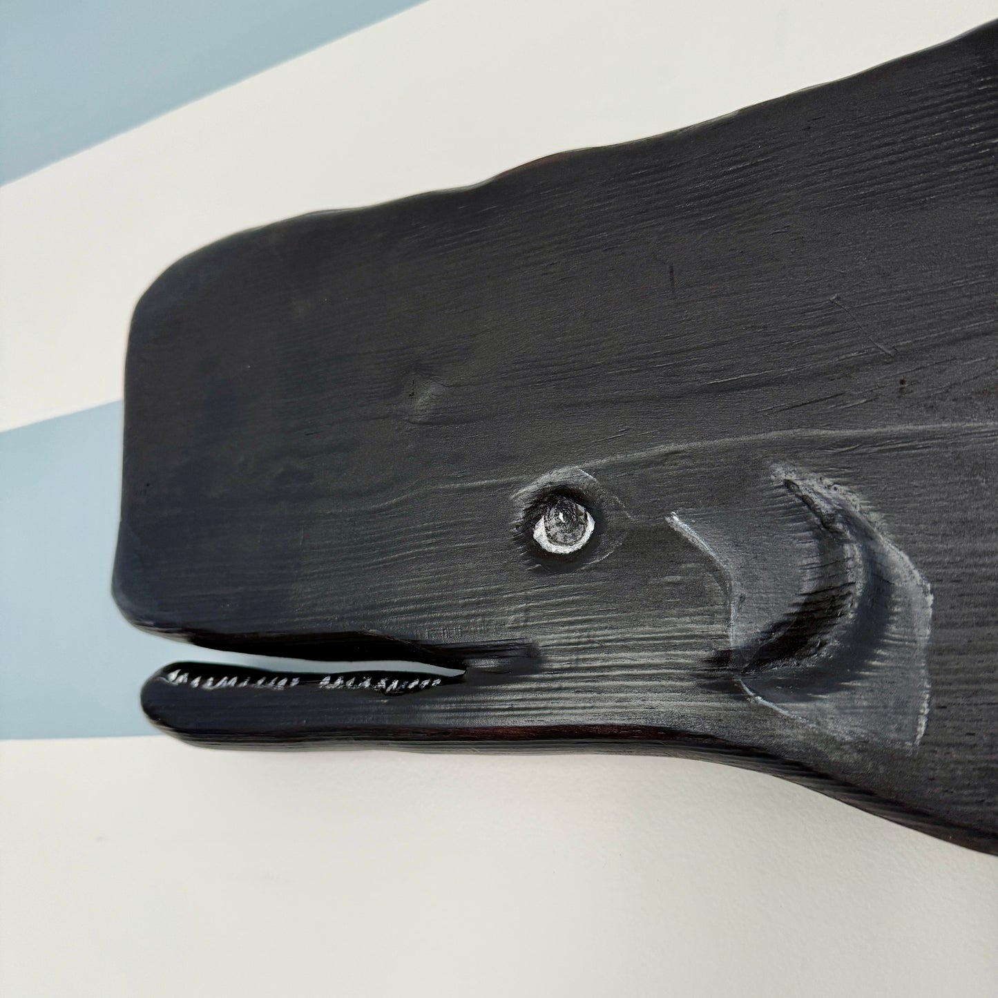 Vintage Hand Carved Wooden Sperm Whale American Folk Art Sculpture