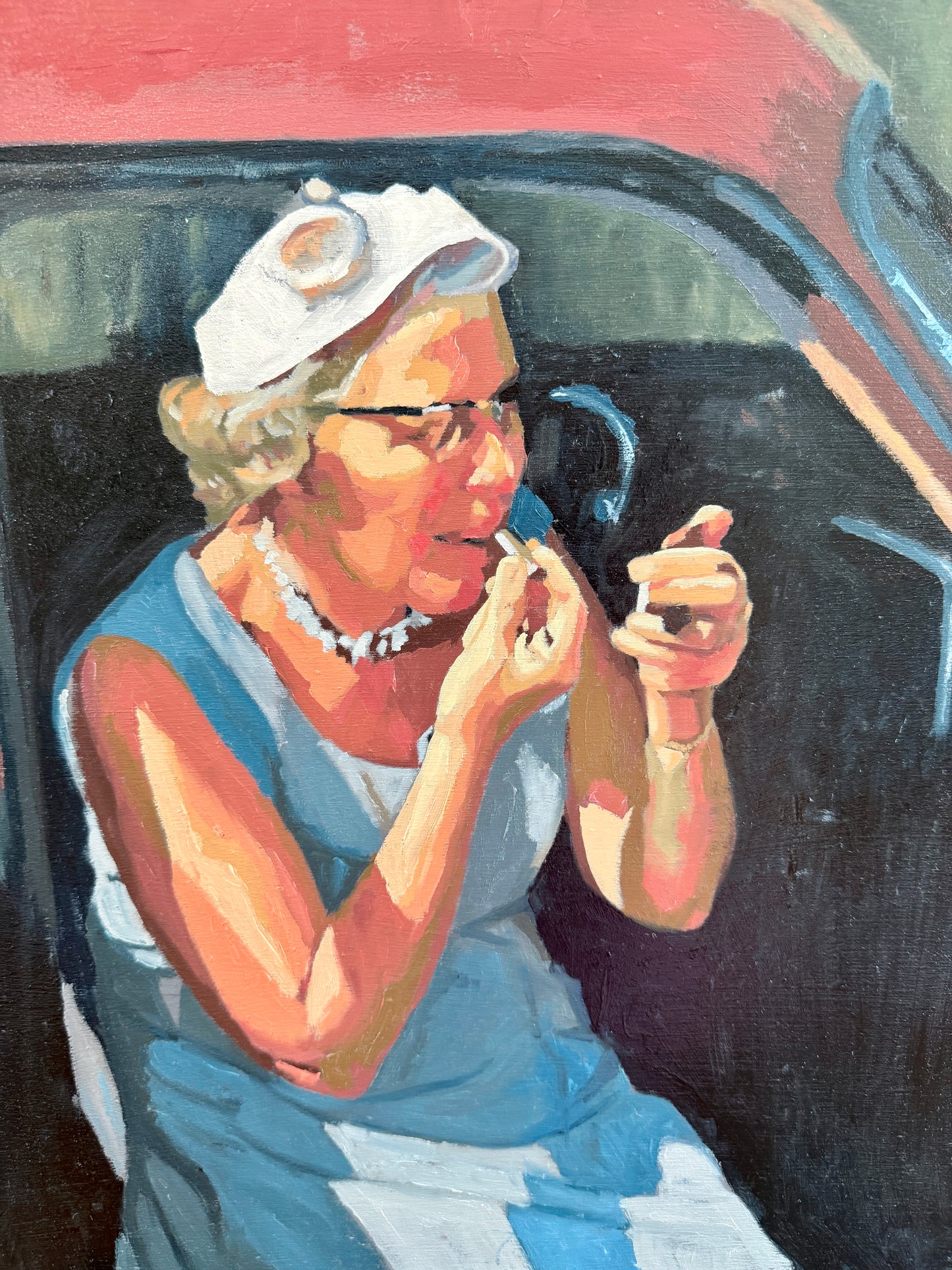Karen McCool Warpaint, Because Sometimes You Need To Put On Some Lipstick And Let Them Know Who They're Dealing With Oil Painting