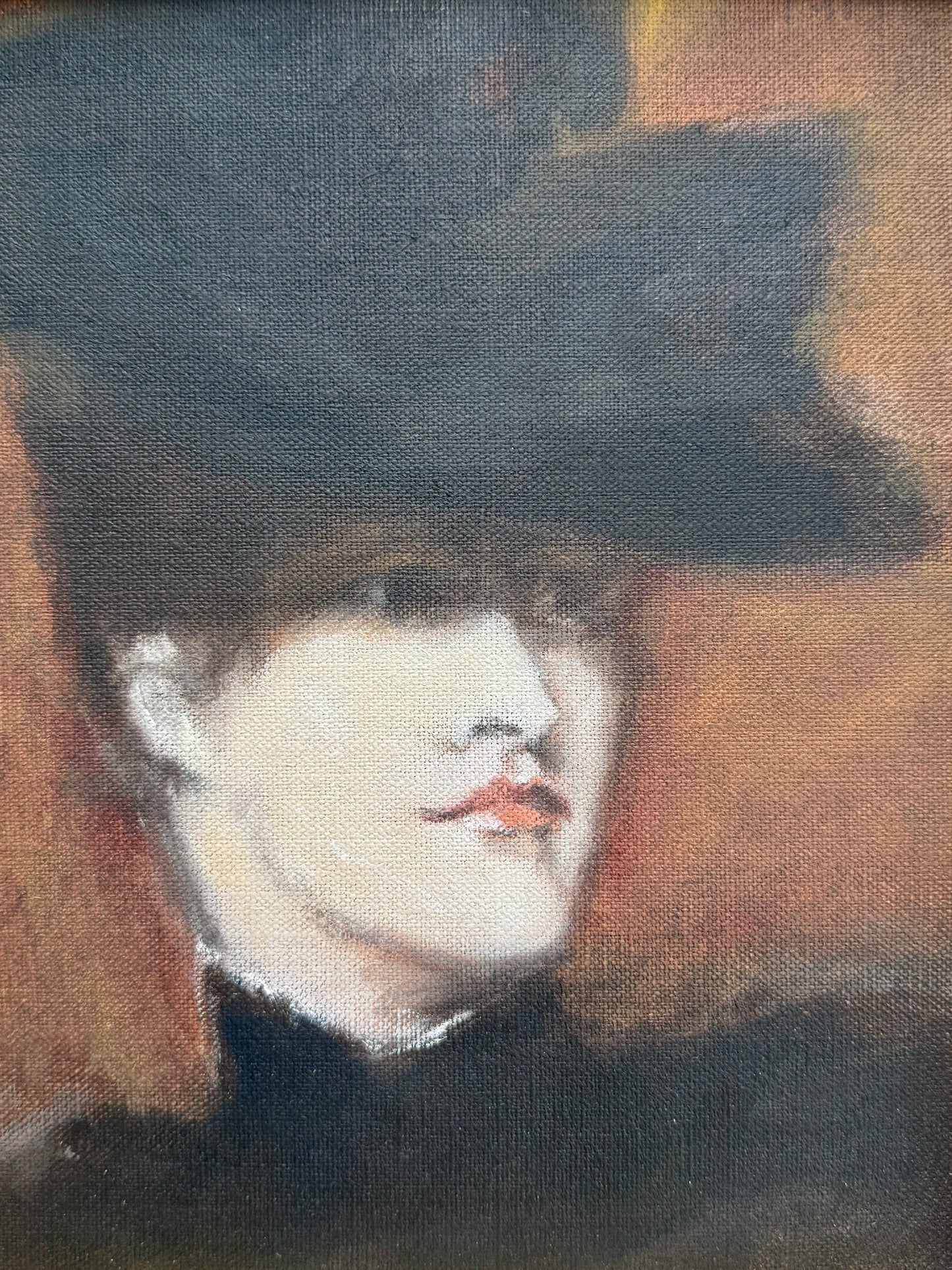 Portrait of Lydia Field Emmet After William Merritt Chase Oil Painting in Gold Frame