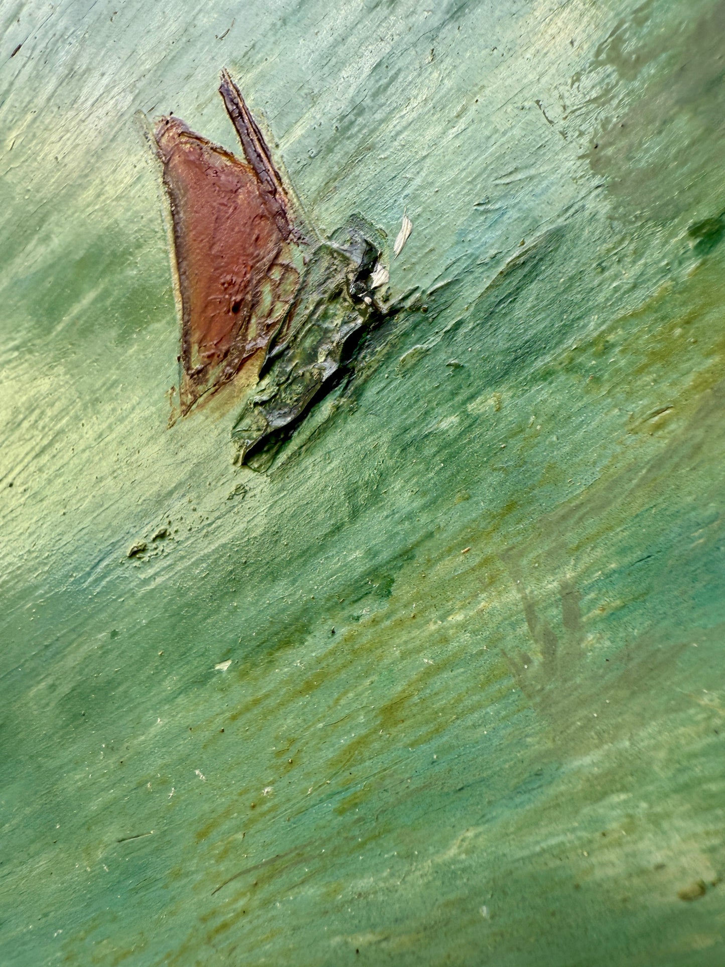 Vintage Mixed Media Sailboats in Coastal Landscape Painting in Gold Frame