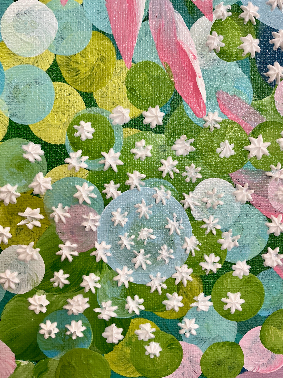 Alison Diamond McElroy June In Bloom I Abstract Floral Painting in Gold Frame