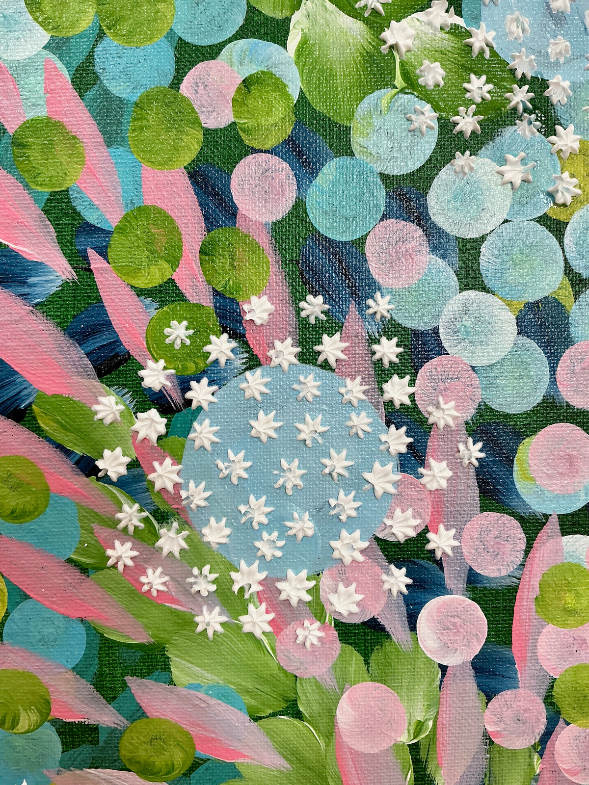 Alison Diamond McElroy June In Bloom I Abstract Floral Painting in Gold Frame