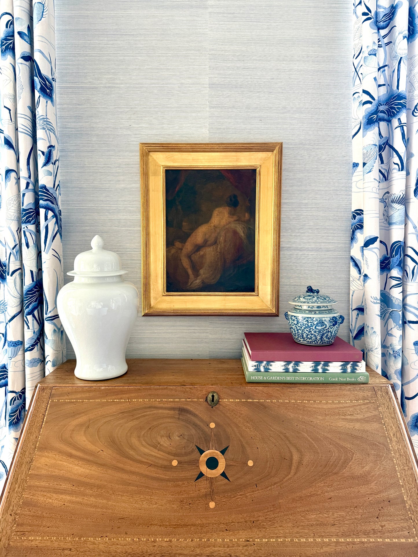 Early 19th Century Reclined Female Nude Portrait in Gold Frame