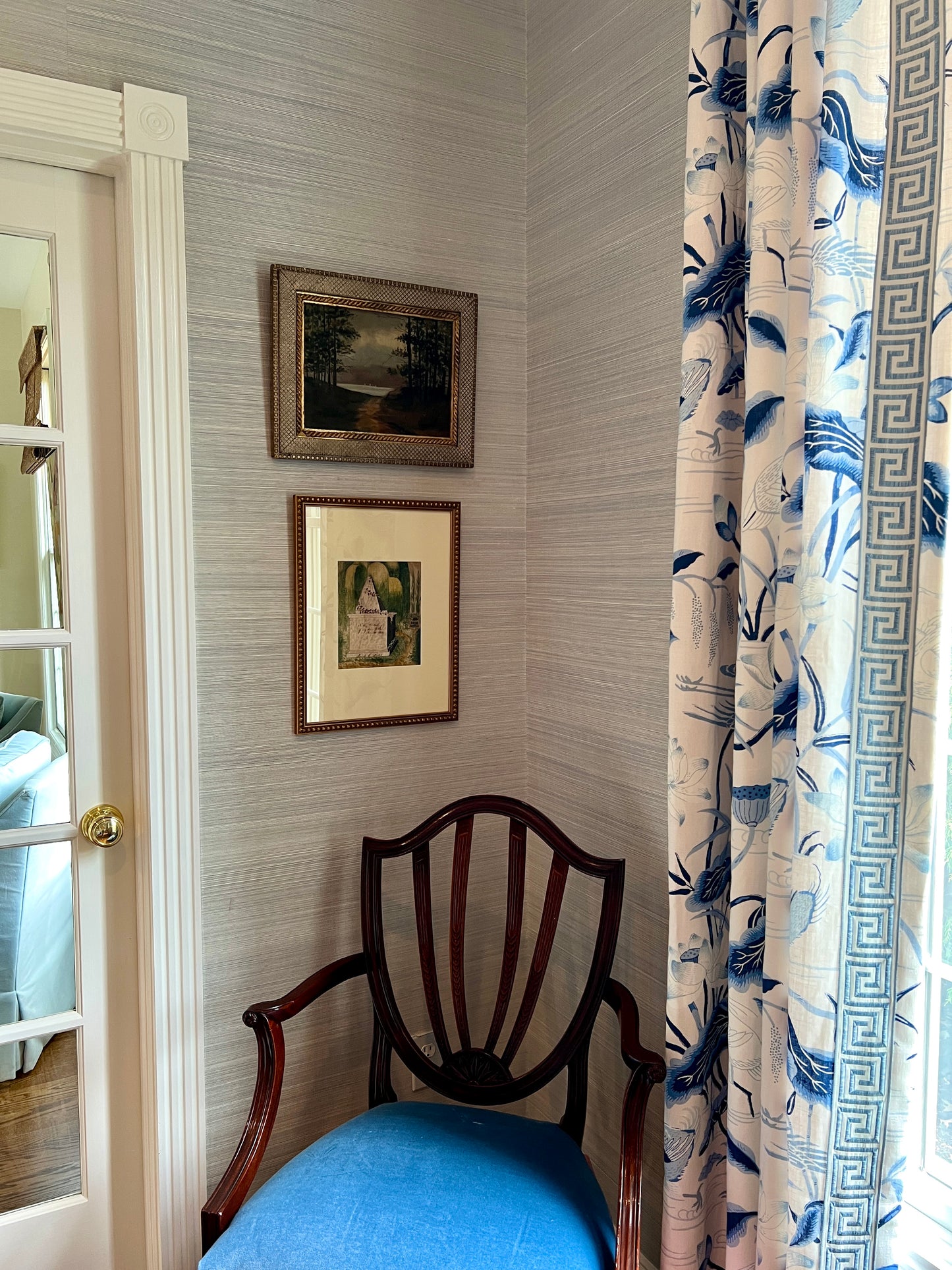 19th Century 1887 Sailboats on Lake Oil Painting in Carved Gilded Frame