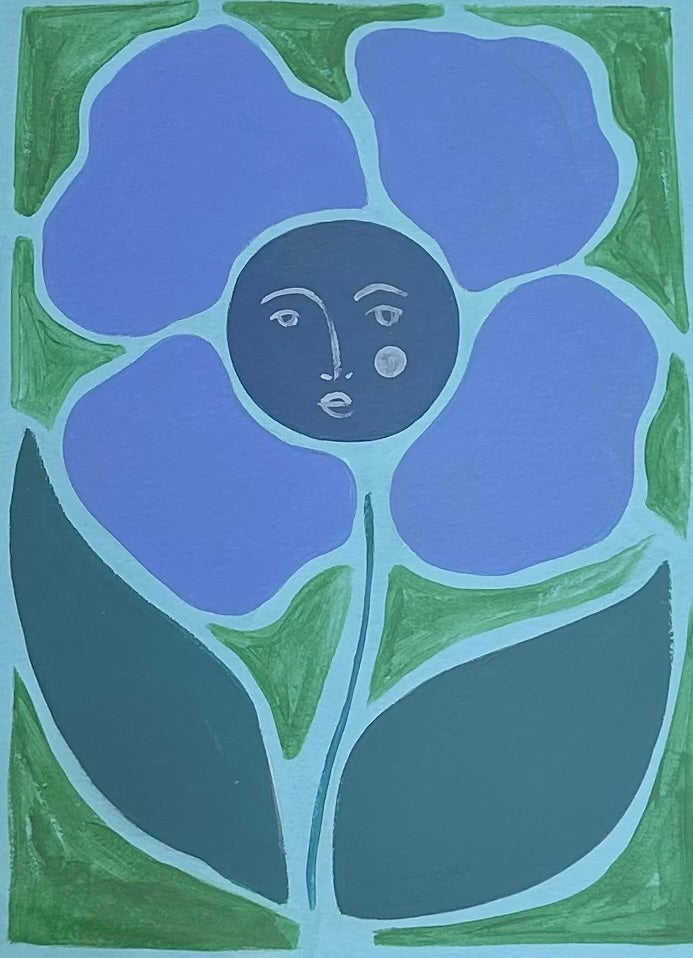 Rebecca Adler Lady in Bloom VI Painting in Wavy Gold Frame