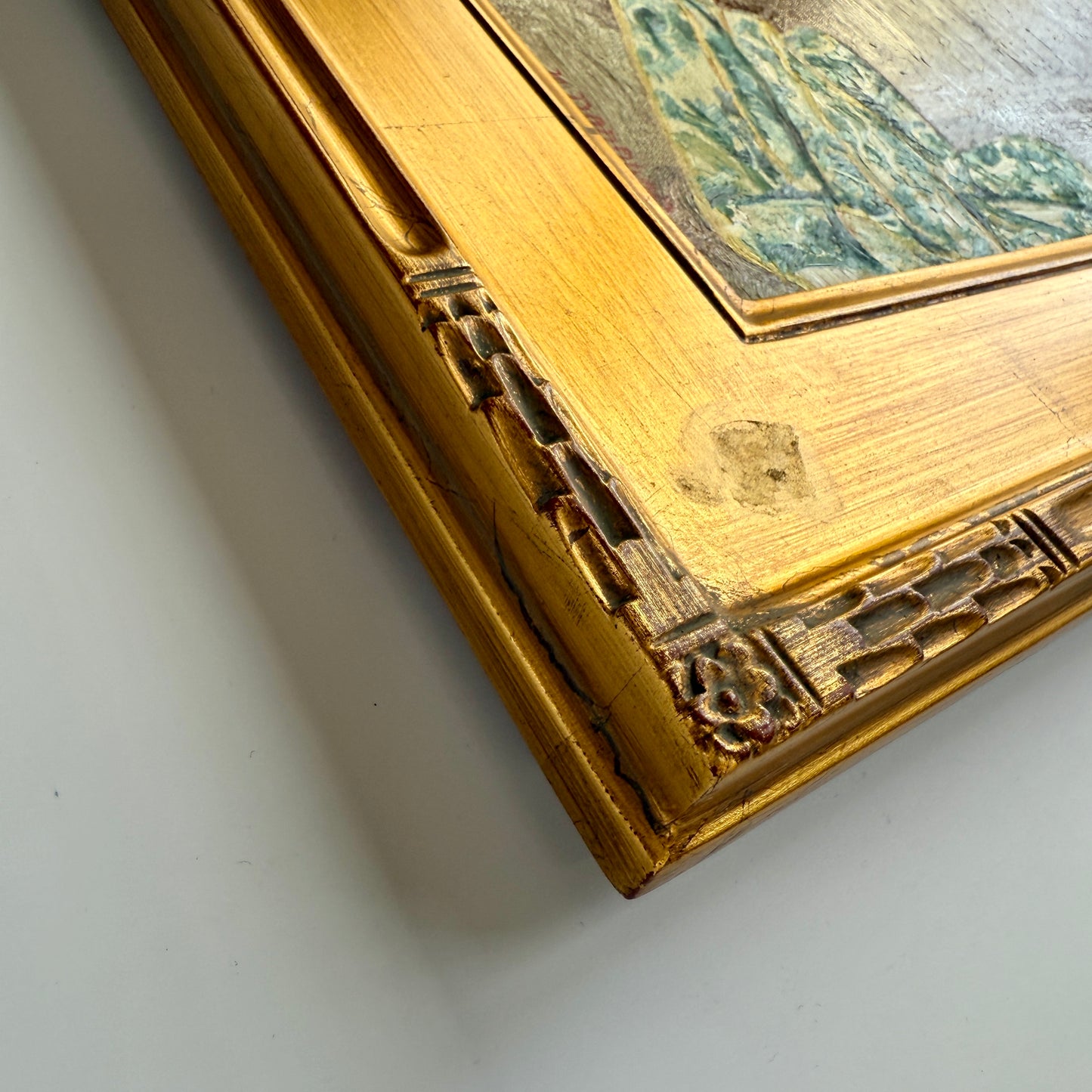 Victoria Donohue Antique Highboy Traditional Interior Scene Oil Painting in Gold Frame