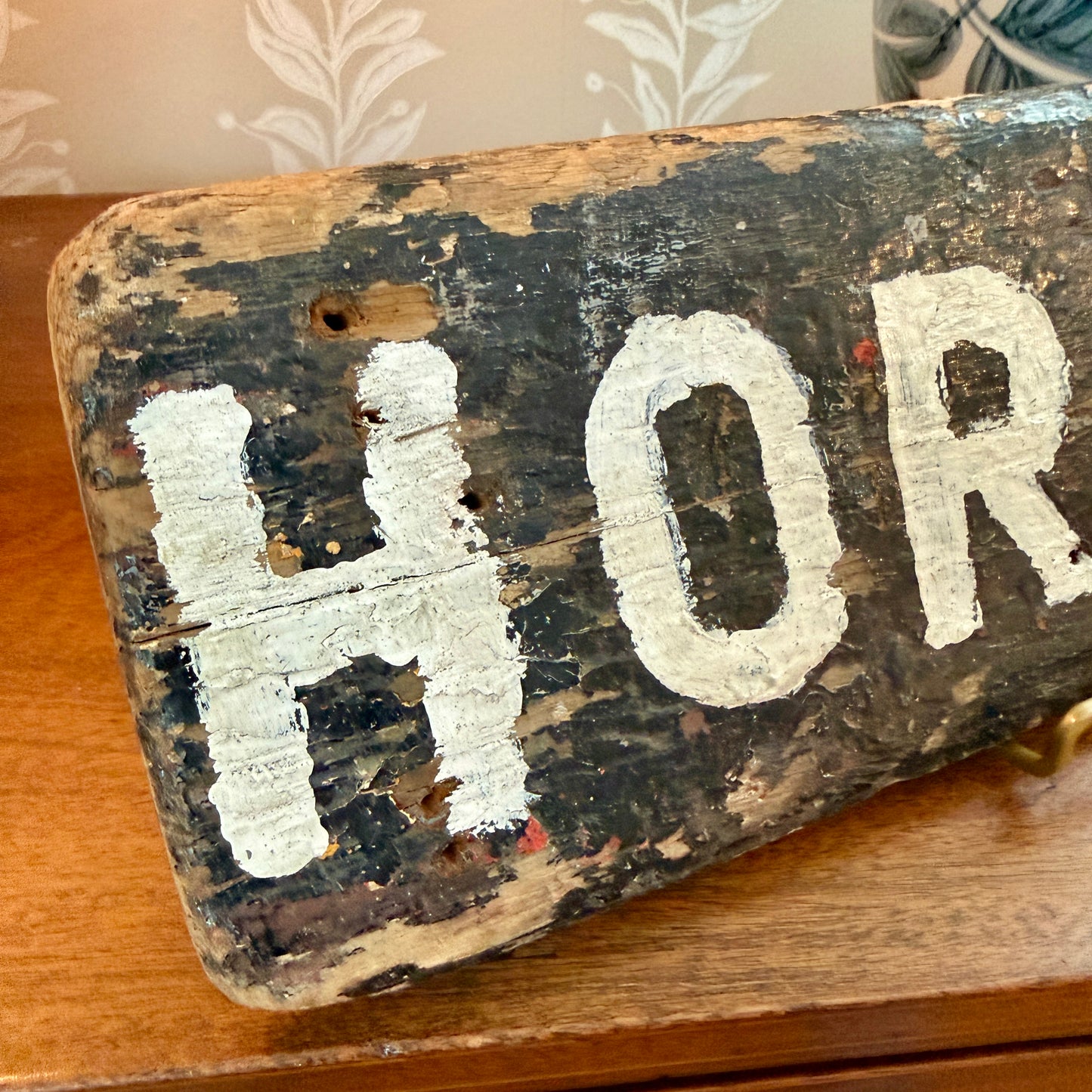 Old Horses Black and White Painted Barn Wood Stable Sign