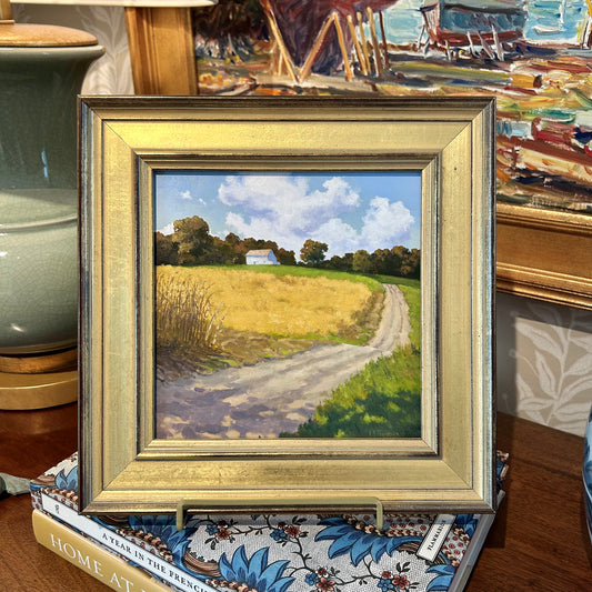 Anthony R. Thompson Old Barn on the Hill Country Landscape Oil Painting in Gold Frame