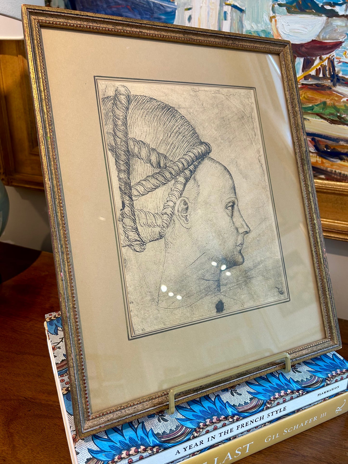 Pair of 15th Century Portrait Prints by Pisanello and Piero della Francesca in Gold Frames
