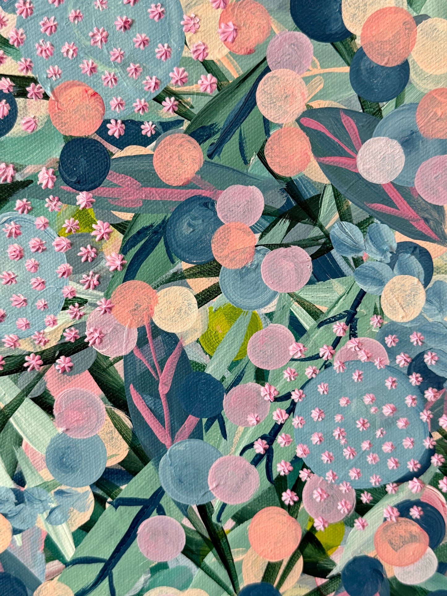 Alison Diamond McElroy Dreaming in Pink I Abstract Floral Painting in Gold Frame