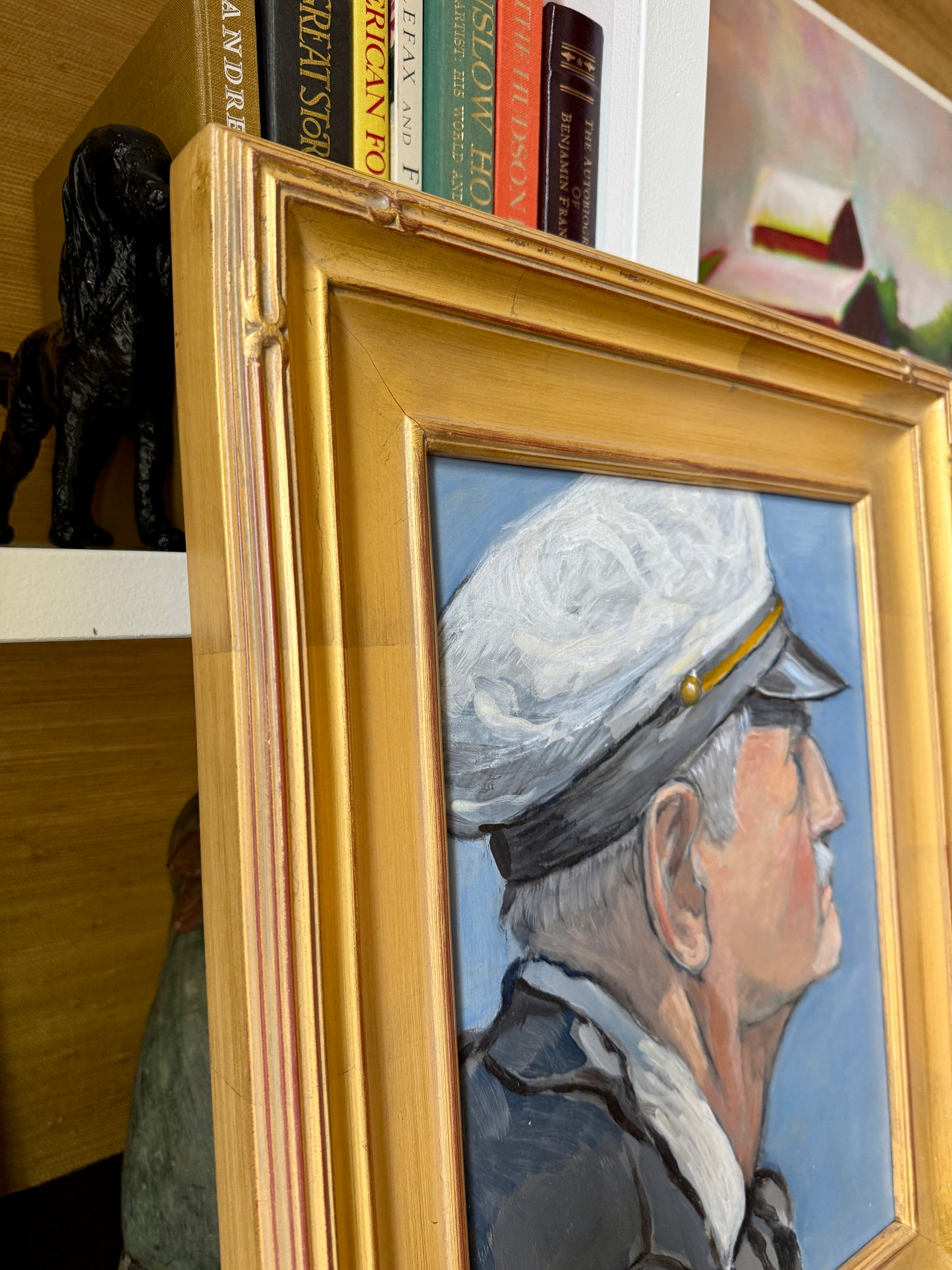 Lorraine Ginsburg Portrait of Horace Sea Captain Painting in Gold Frame