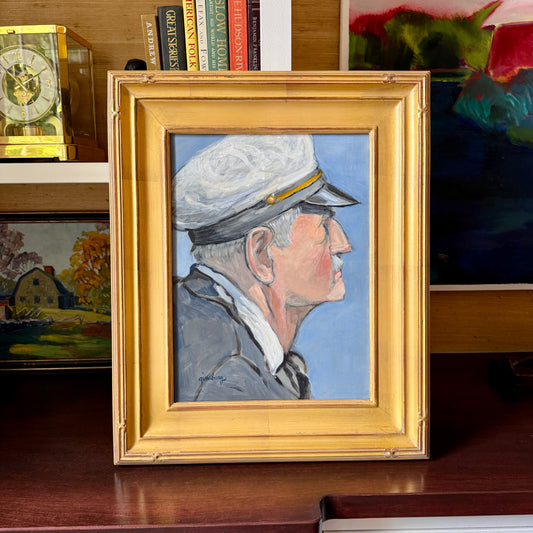 Lorraine Ginsburg Portrait of Horace Sea Captain Painting in Gold Frame